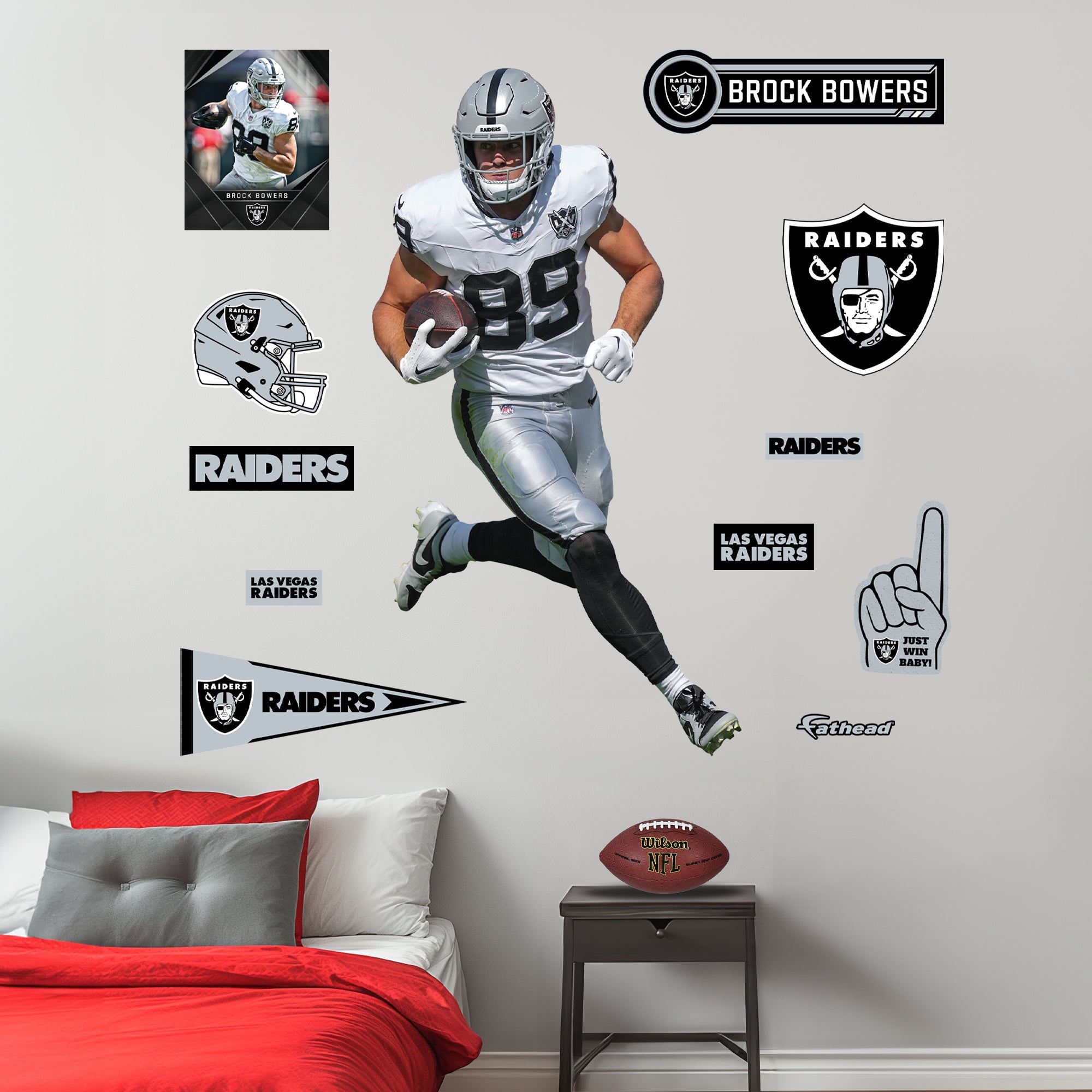 Brock Bowers - RealBig Collection - Official NFL - Las Vegas Raiders - Reusable Vinyl Wall Decals