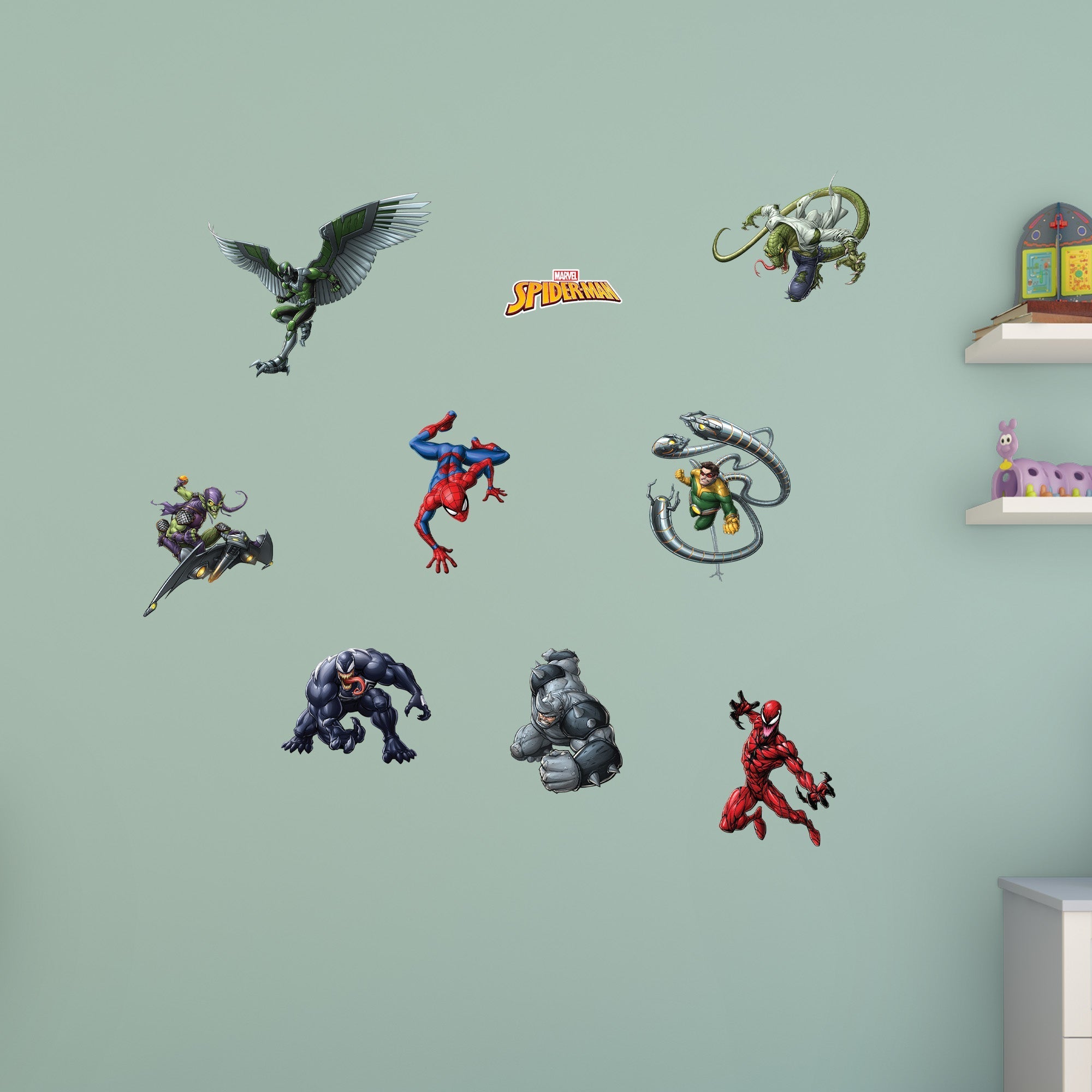 Spider-Man: Spider-Man Villains Collection        - Officially Licensed Marvel Removable     Adhesive Decal