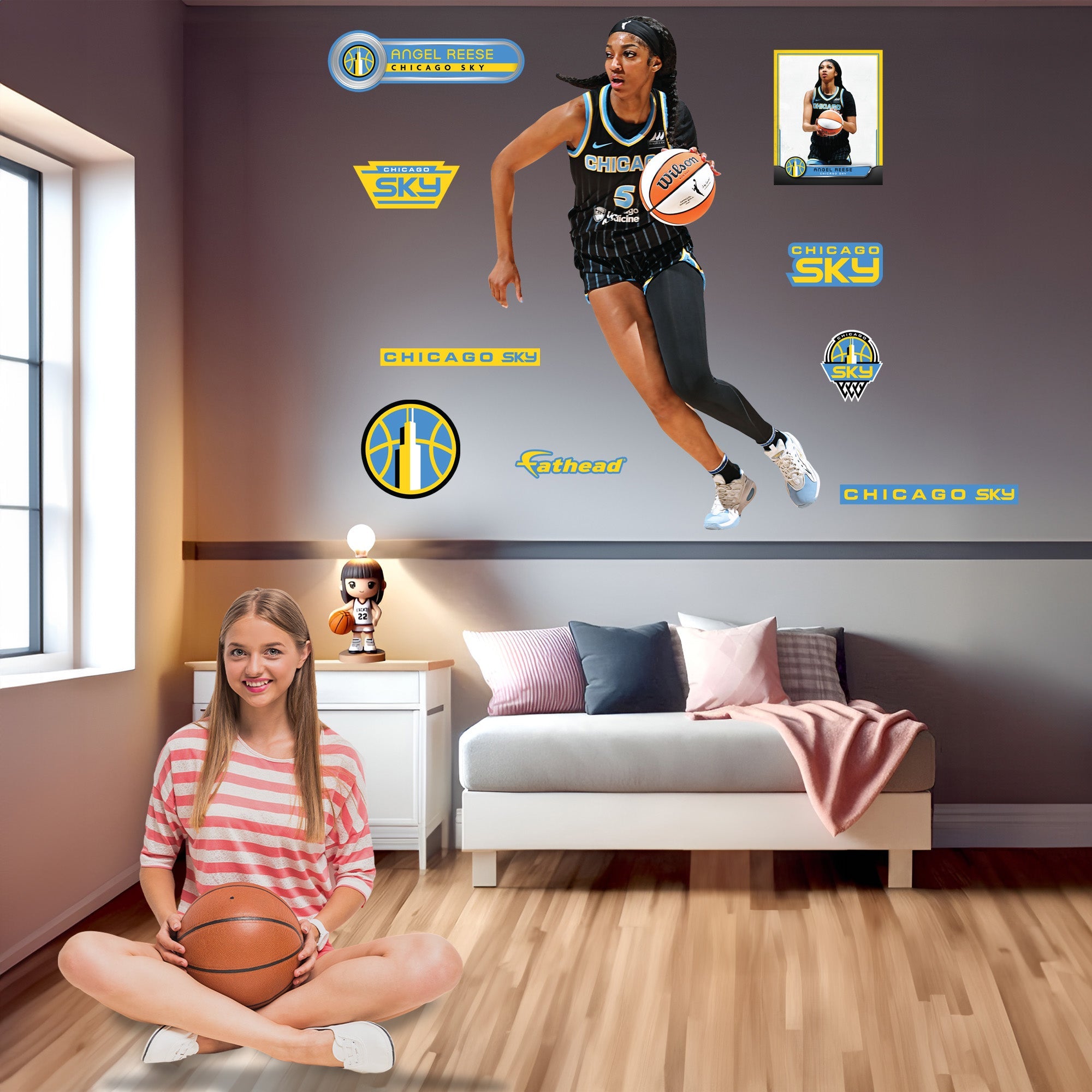 Angel Reese - RealBig Collection - Official WNBA - Chicago Sky - Reusable Vinyl Wall Decals