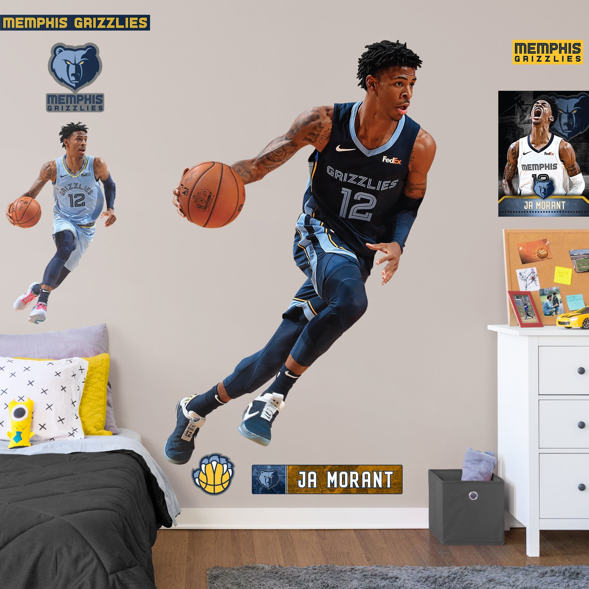 Ja Morant - RealBig Collection - Official NBA - Memphis Grizzlies - Reusable Vinyl Wall Decals #1