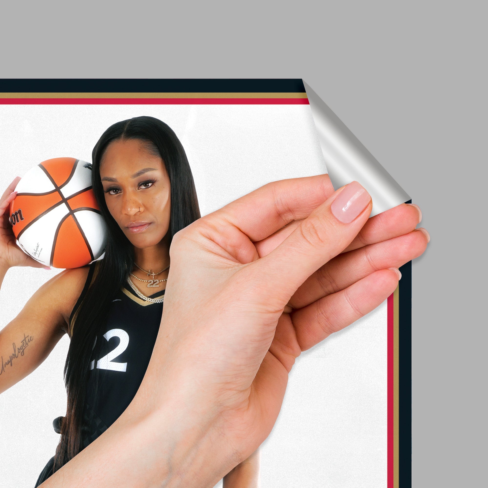 A'ja Wilson - RealBig Collection - Official WNBA - Las Vegas Aces - Reusable Vinyl Wall Decals