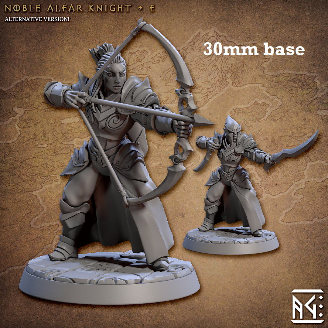Noble Alfar Knight: Sculpt E (Female High Elf Ranger / Assassin)