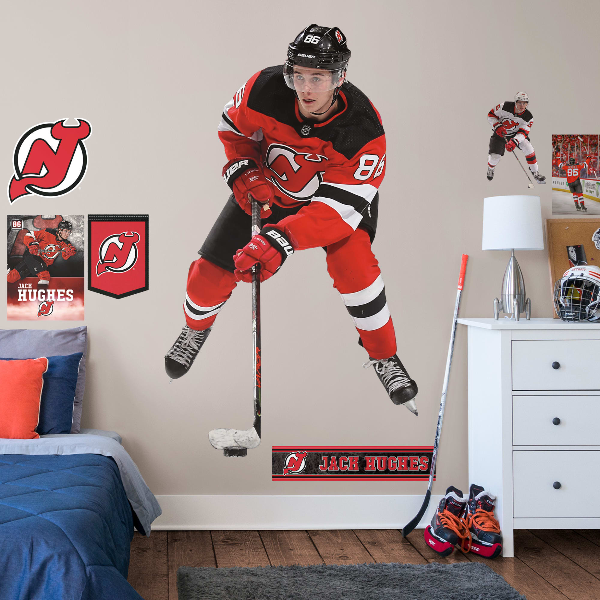 Jack Hughes - RealBig Collection - Official NHL - New Jersey Devils - Reusable Vinyl Wall Decals #1
