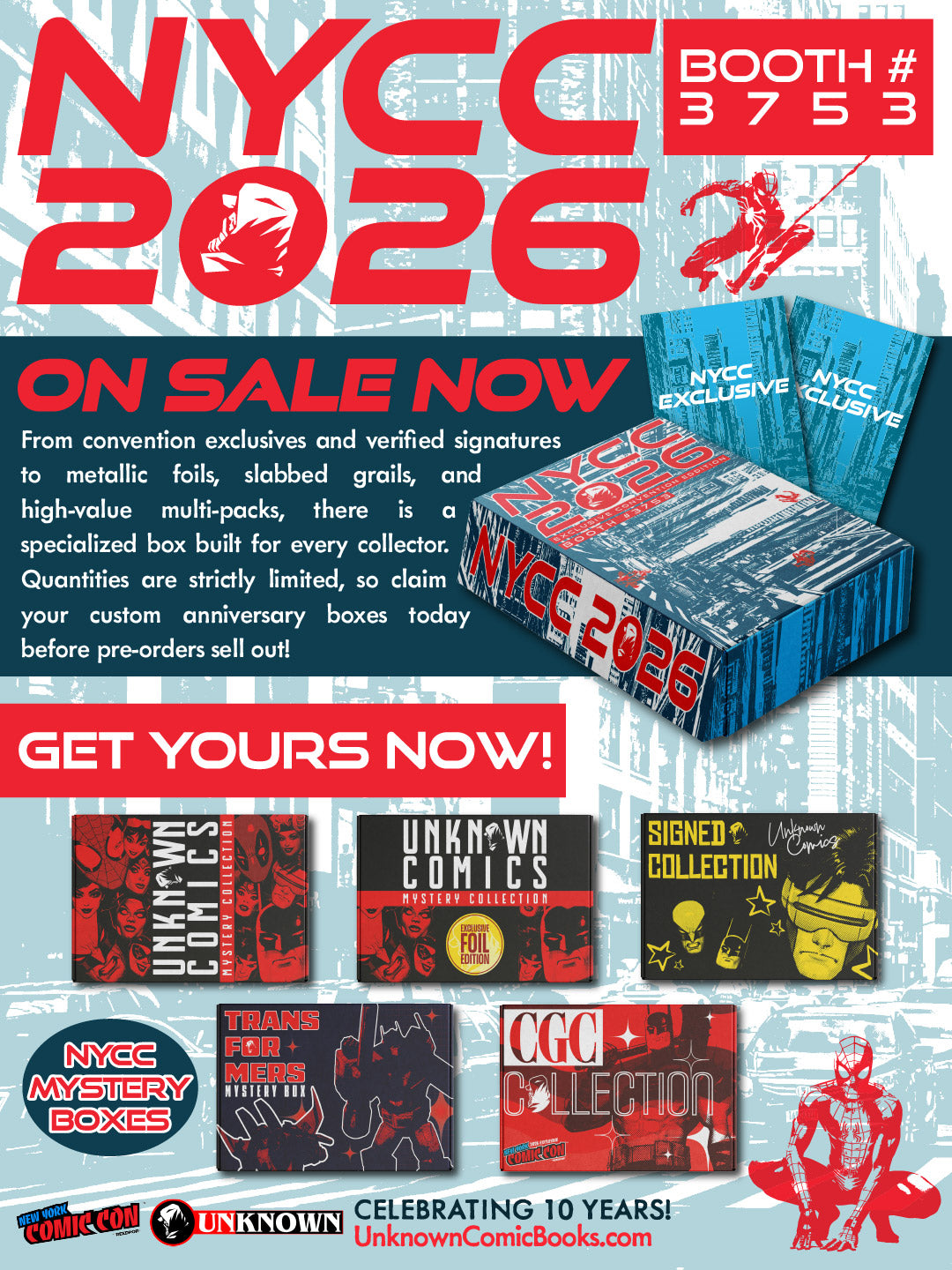 [6 BOX PACK] UNKNOWN COMICS NYCC MYSTERY BOX COLLECTION 2026 (10/28/2026)