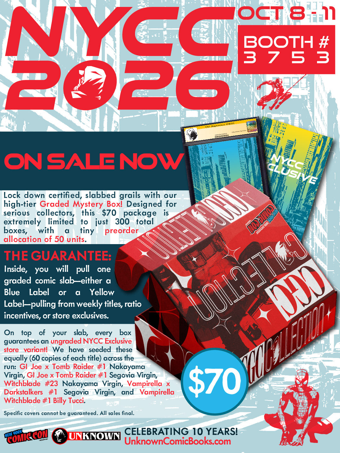 UNKNOWN COMICS NYCC 2026 GRADED MYSTERY BOX (10/28/2026)