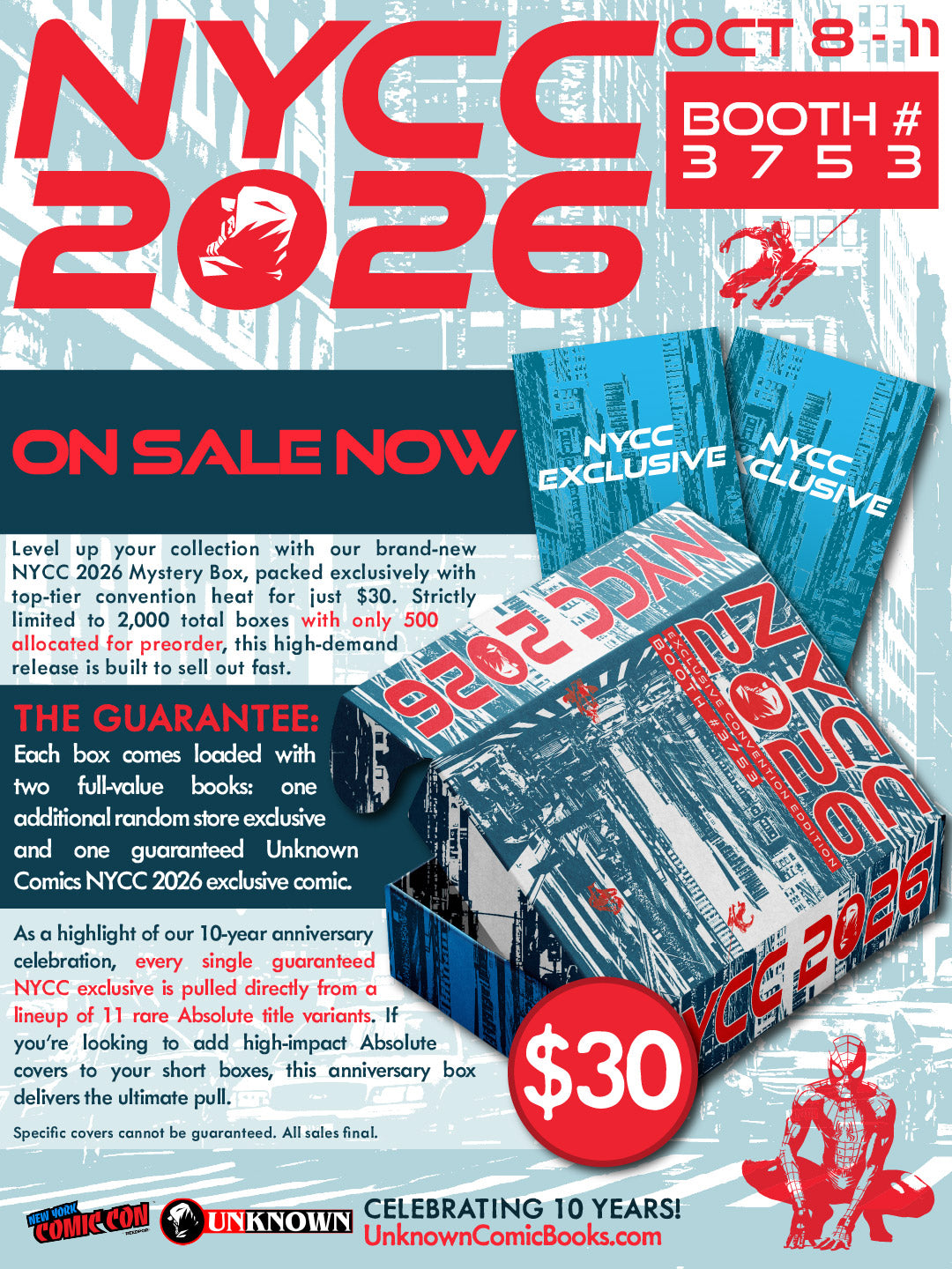[6 BOX PACK] UNKNOWN COMICS NYCC MYSTERY BOX COLLECTION 2026 (10/28/2026)