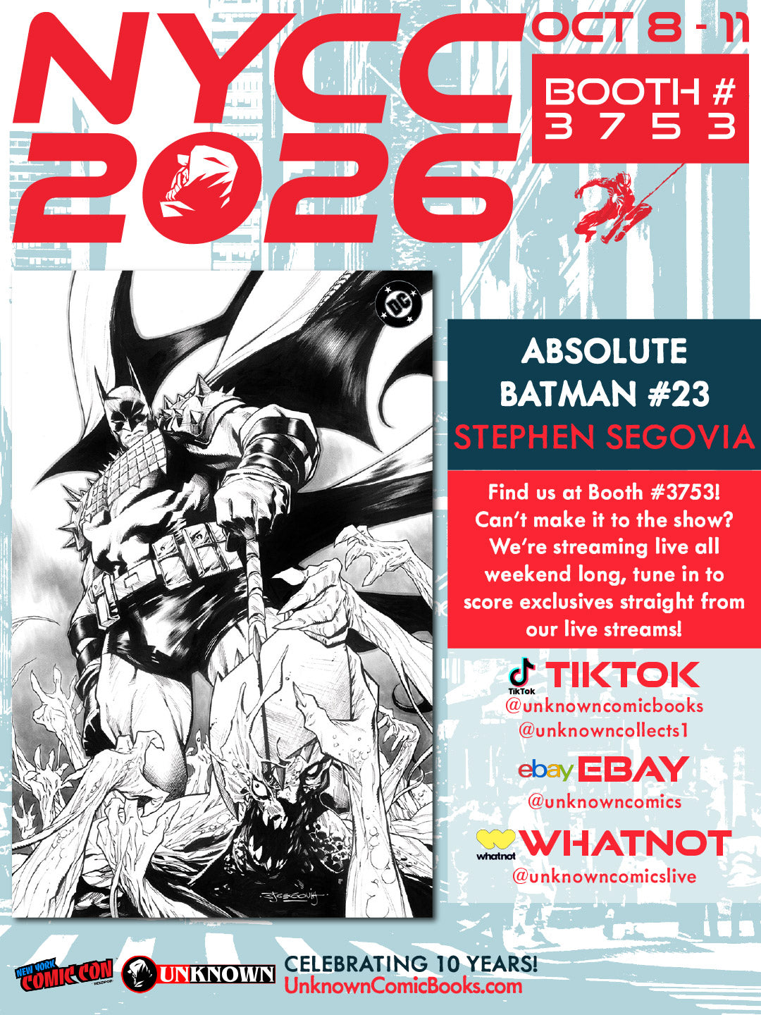 [BLACK & WHITE] ABSOLUTE BATMAN #23 STEPHEN SEGOVIA NYCC EXCLUSIVE VIRGIN VAR (10/28/2026)