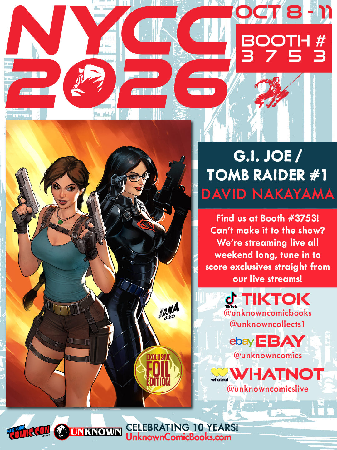 [FOIL] GI JOE A REAL AMERICAN HERO TOMB RAIDER #1 DAVID NAKAYAMA NYCC EXCLUSIVE VIRGIN VAR (10/28/2026)