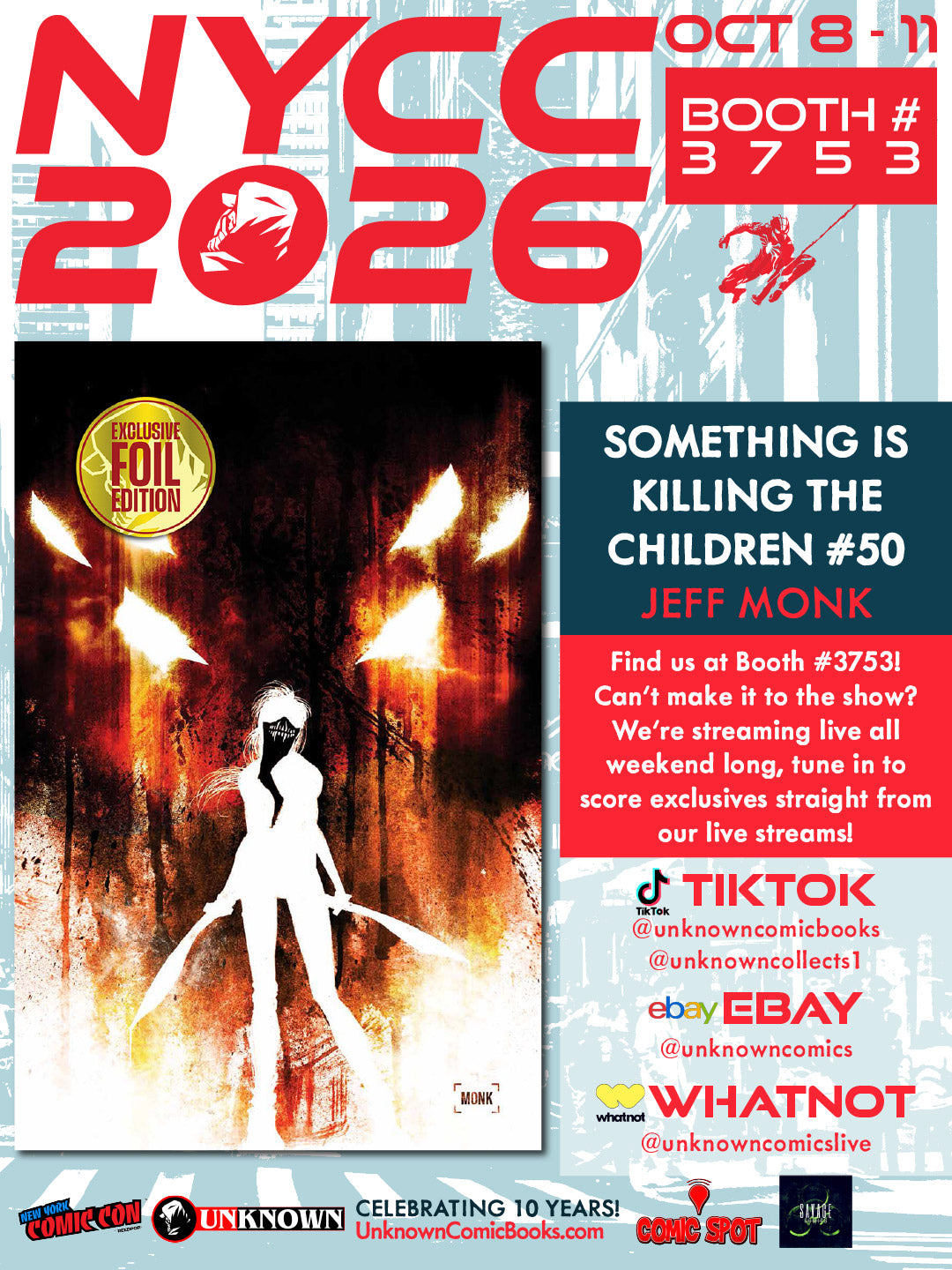 [FOIL] SOMETHING IS KILLING THE CHILDREN #50 JEFF MONK NYCC EXCLUSIVE VIRGIN VAR (10/28/2026)