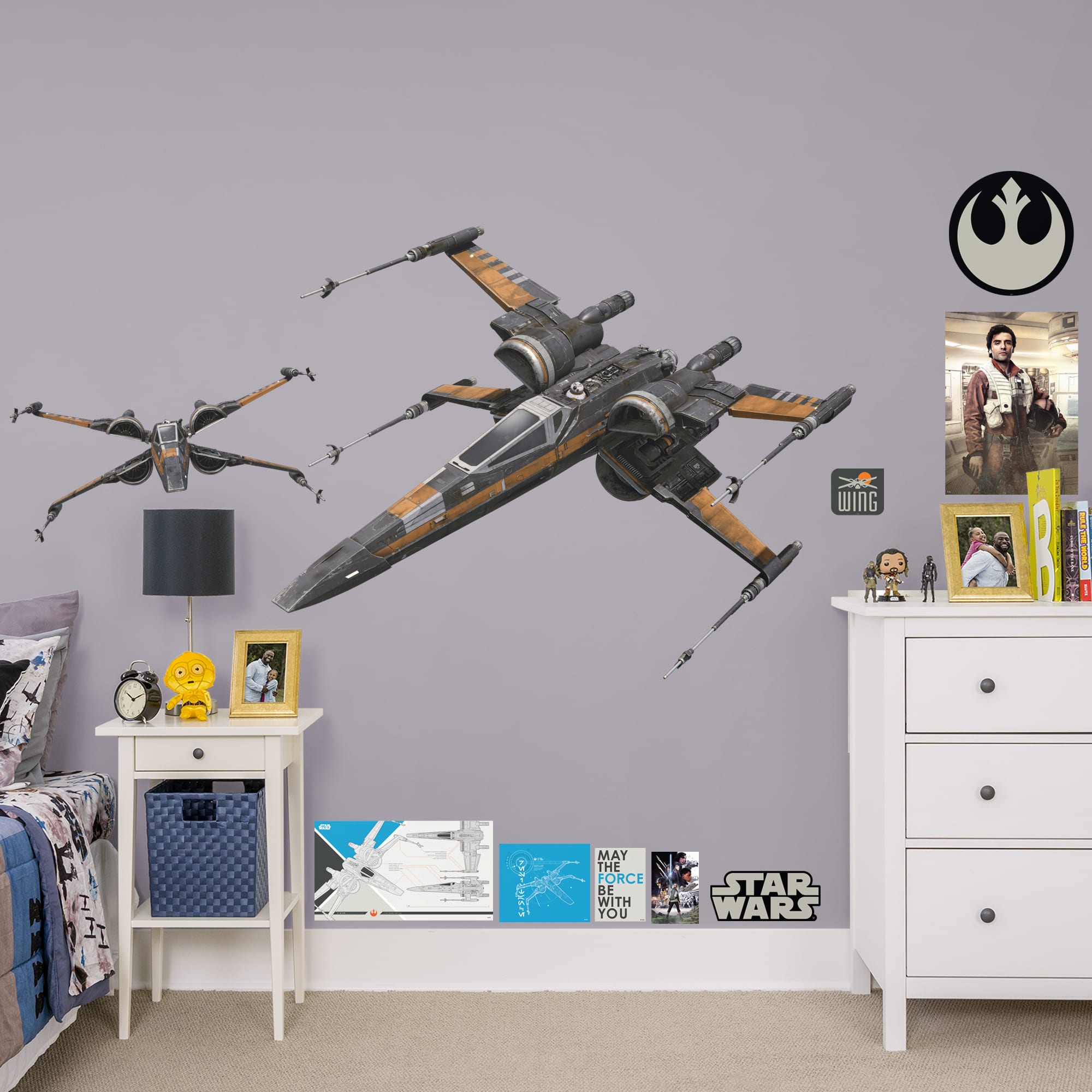 Star Wars: The Last Jedi Poe's X-Wing - Officially Licensed Removable Wall Decal