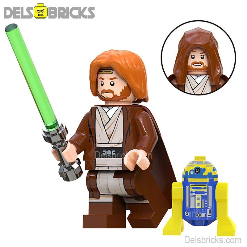 Obi Wan Kenobi with long hair Lego Star Wars Minifigures custom Toys 2
