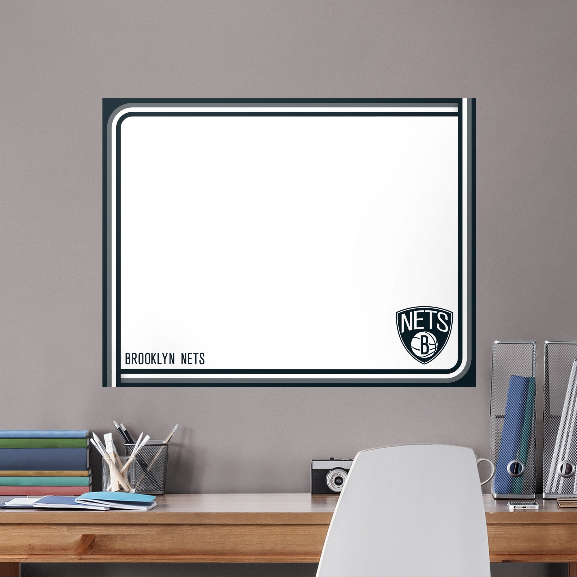 Brooklyn Nets - Dry Erase Whiteboard - Official NBA - Reusable Vinyl Wall Decal