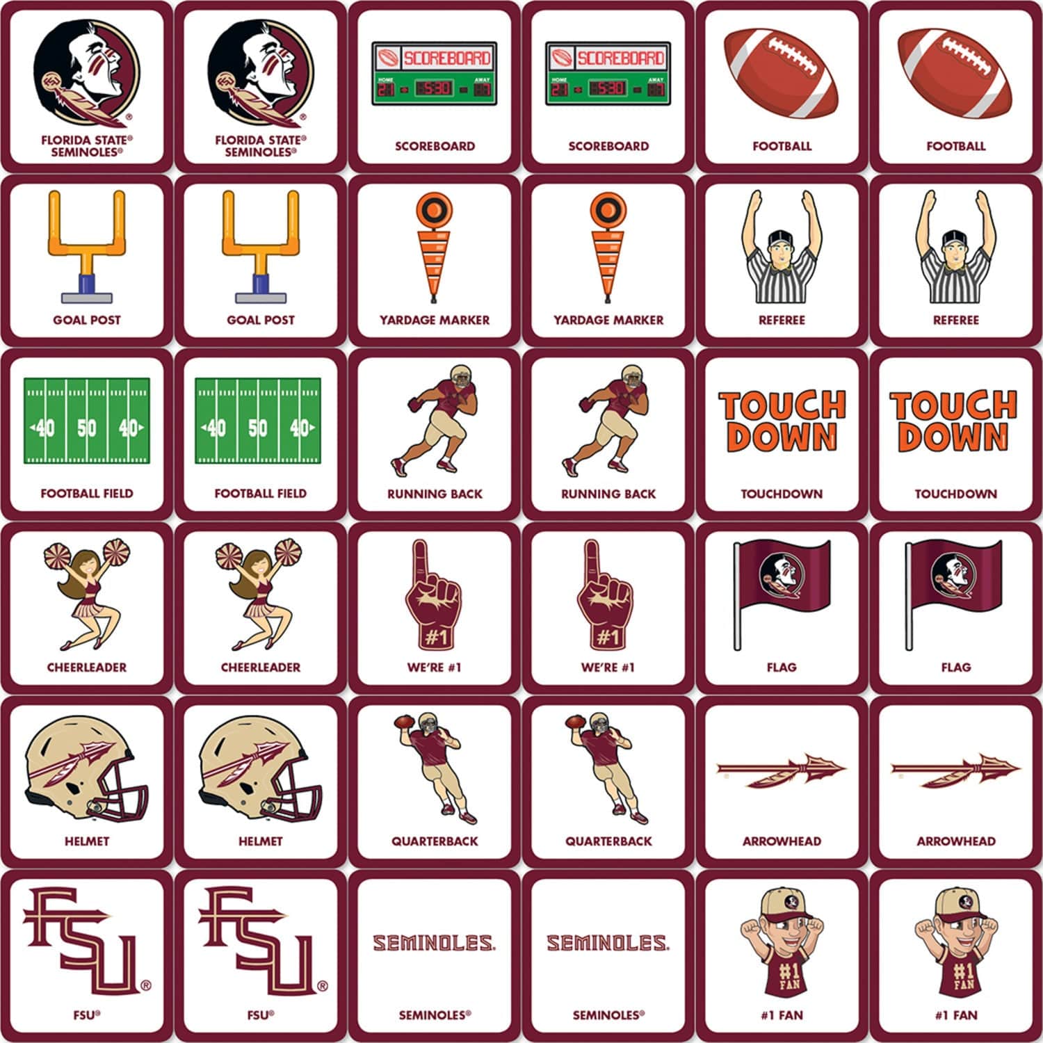 Florida State Seminoles Matching Game