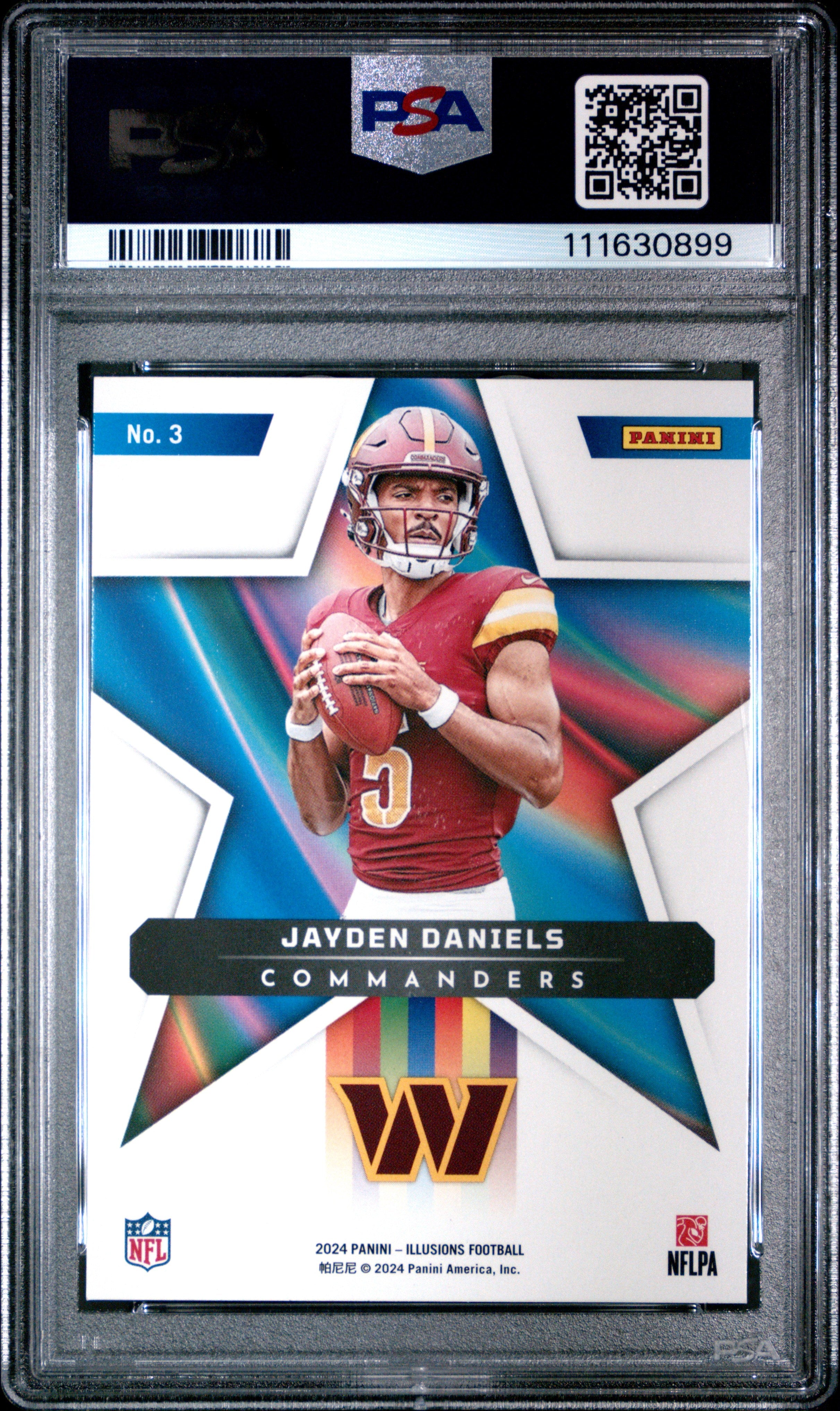 Graded 2024 Panini Illusions Jayden Daniels #3 Shining Stars Rookie RC Football Card PSA 10 Gem Mint