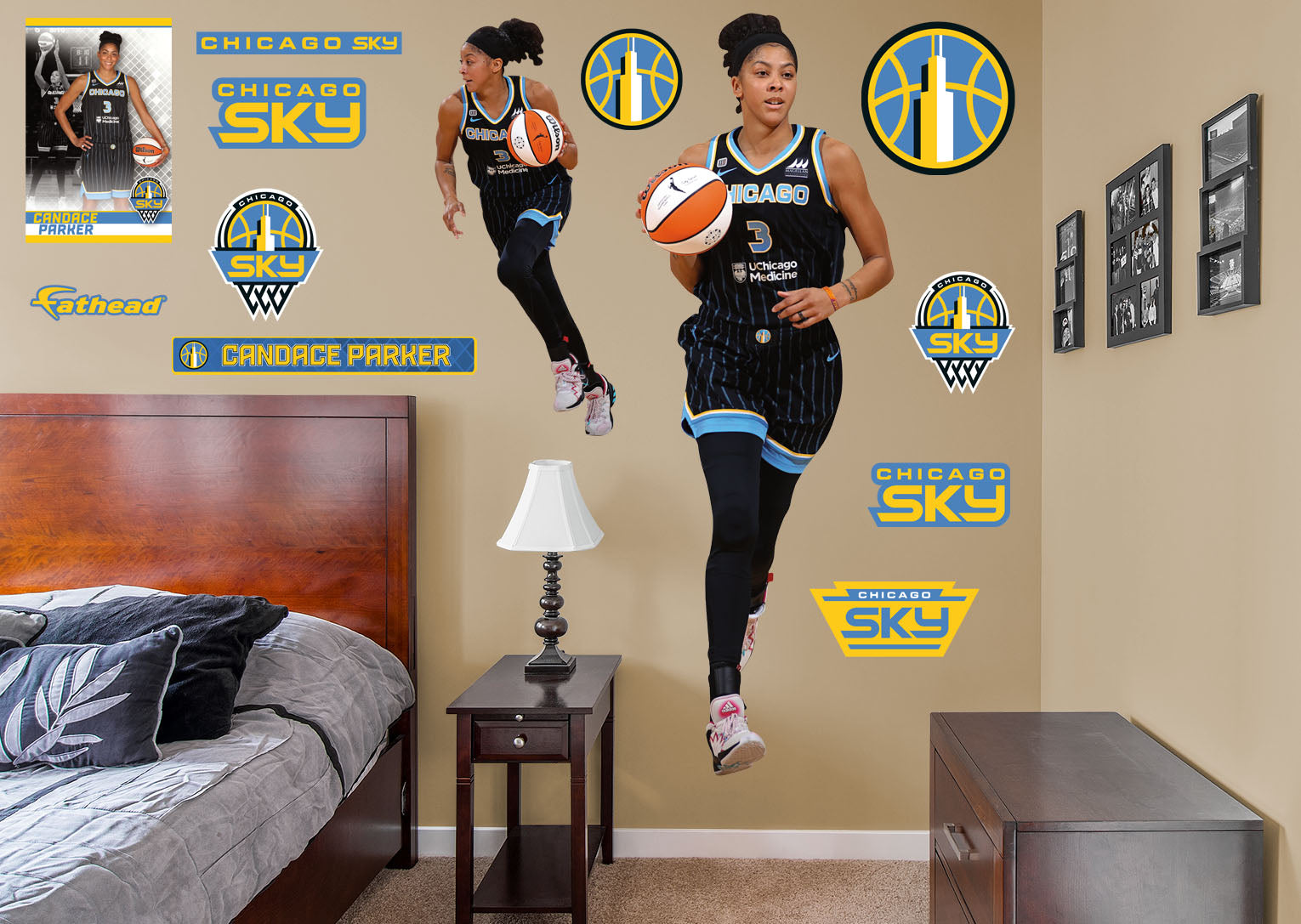 Candace Parker - RealBig Collection - Official WNBA - Chicago Sky - Reusable Vinyl Wall Decals