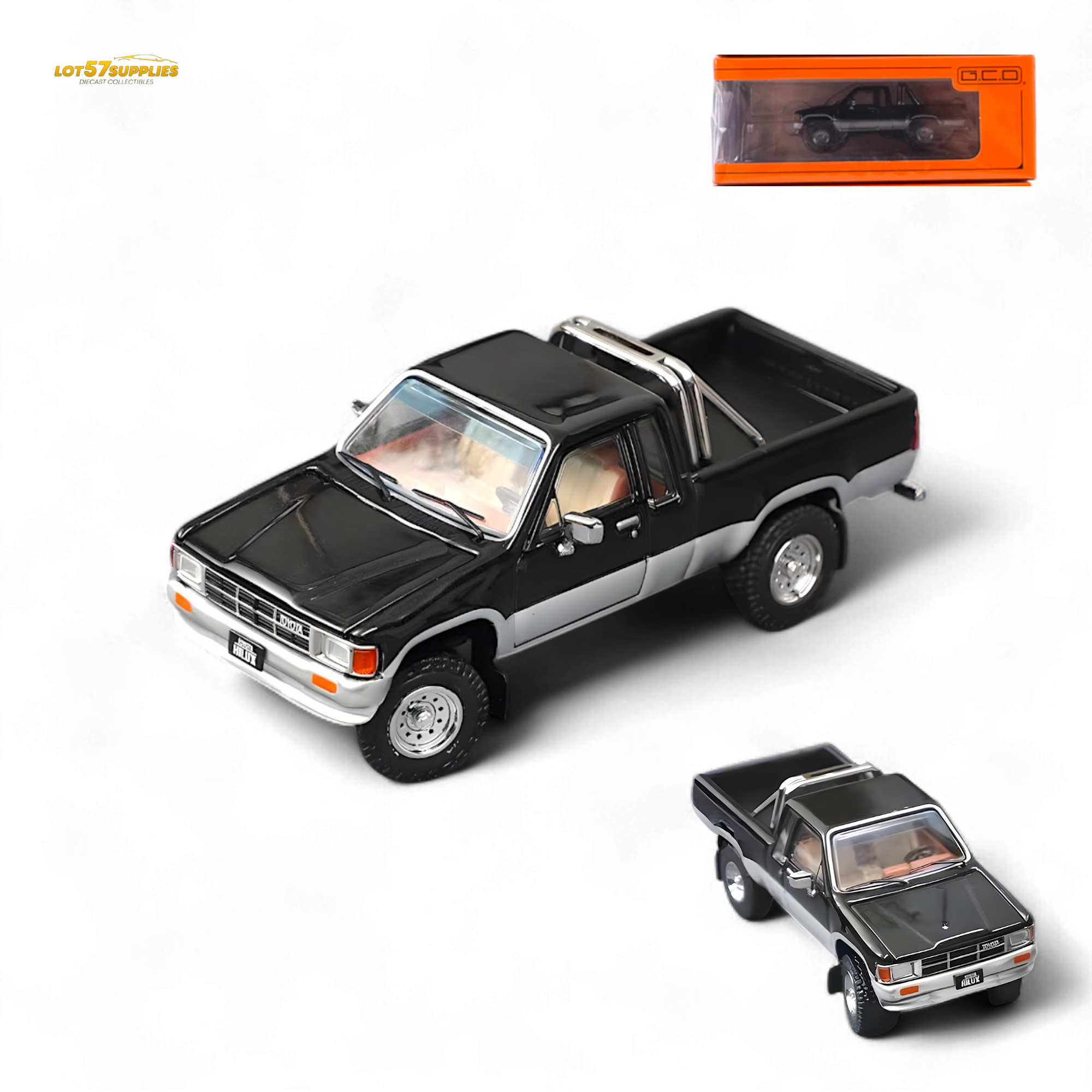GCD Toyota Hilax SR5 in Black silver 1:64 KS-062-515