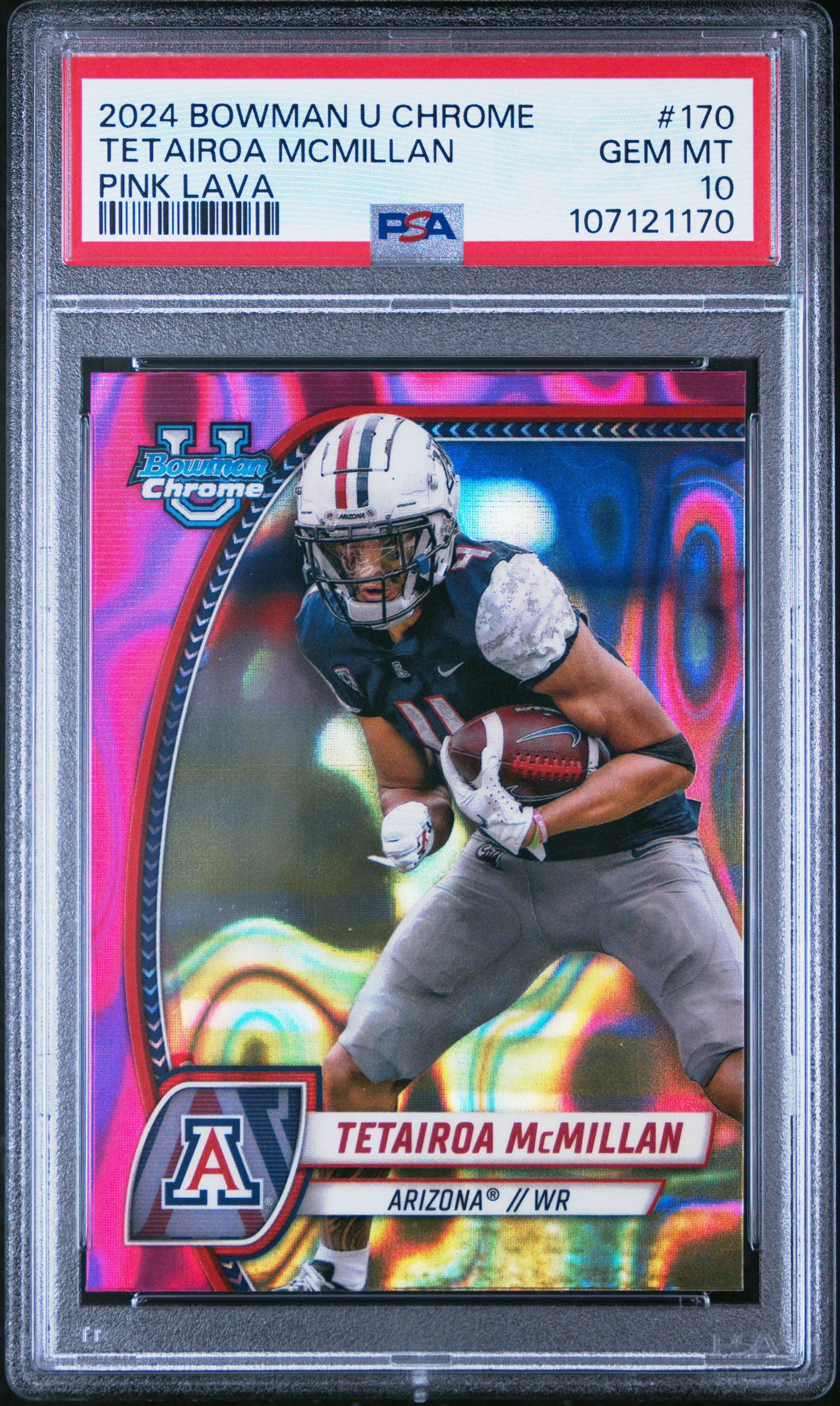 Graded 2024 Topps Bowman U Chrome Tetairoa McMillan #170 Pink Lava Roo
