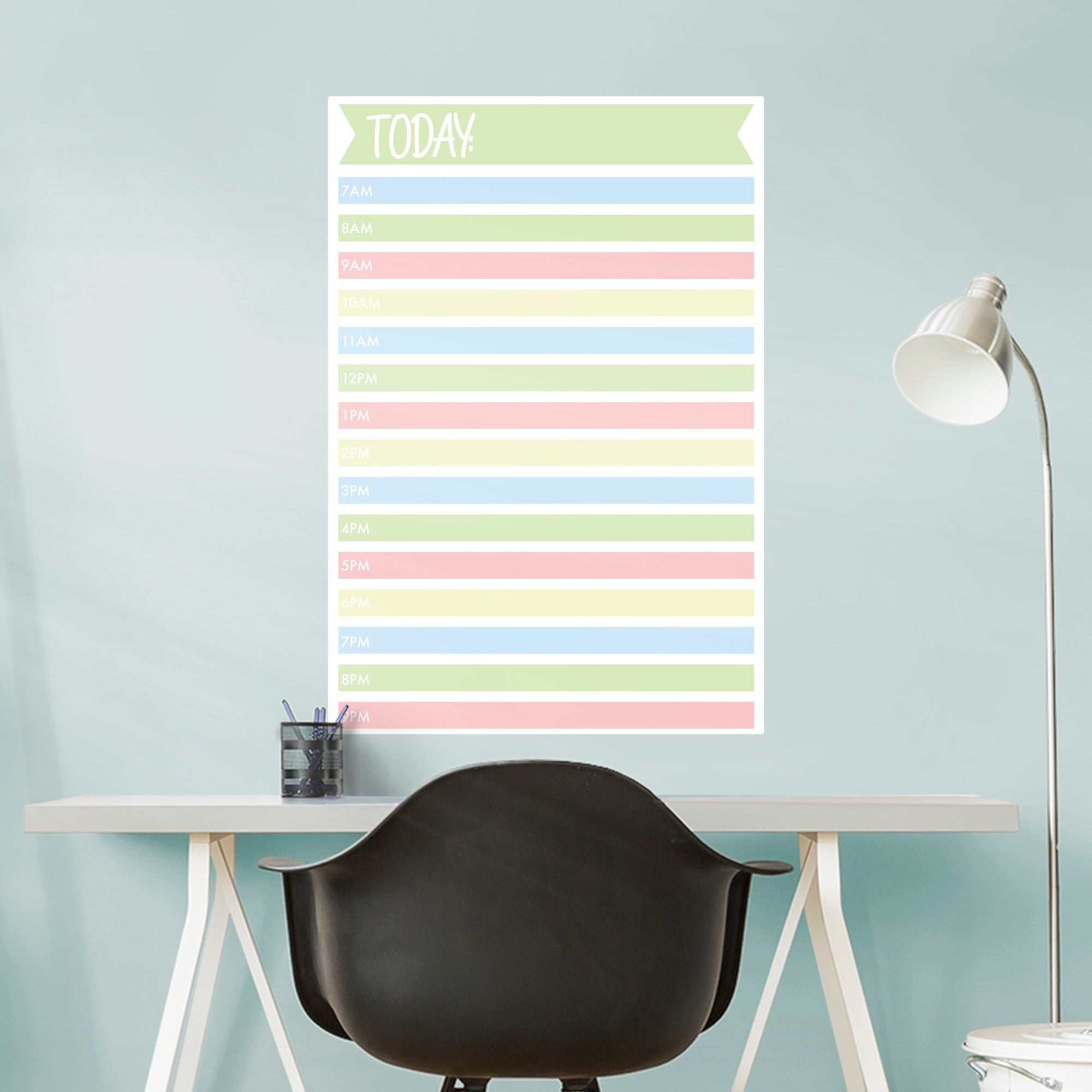 Hourly Schedule: Today - Removable Dry Erase Vinyl Decal