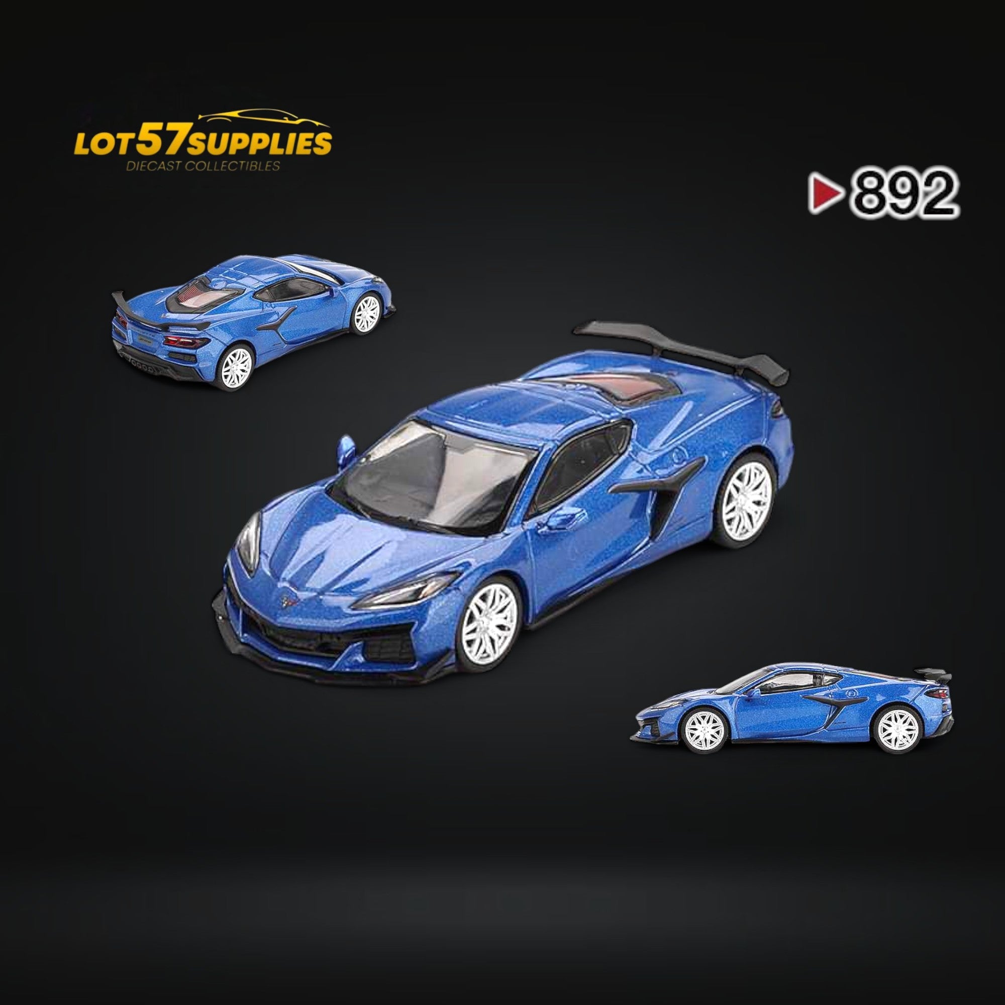 (Pre-Order) Mini-GT Chevrolet Corvette Z06 2023 Elkhart Lake Blue Metallic #892 1:64