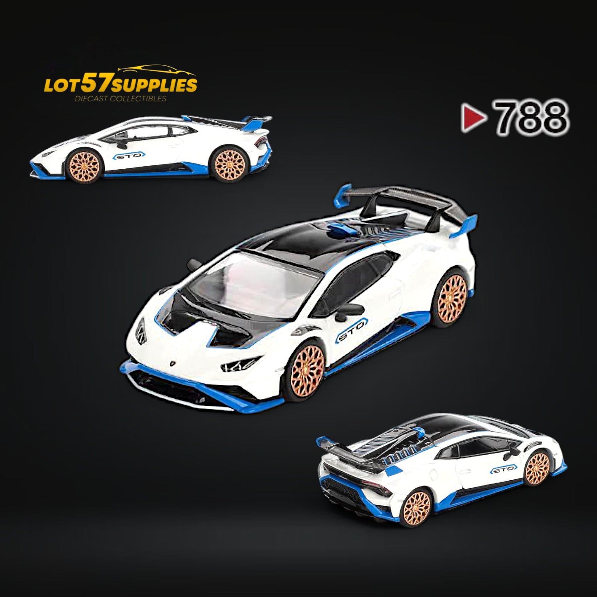 (Pre-Order) Mini-GT Lamborghini Huracán STO Bianco Asopo #788 1:64