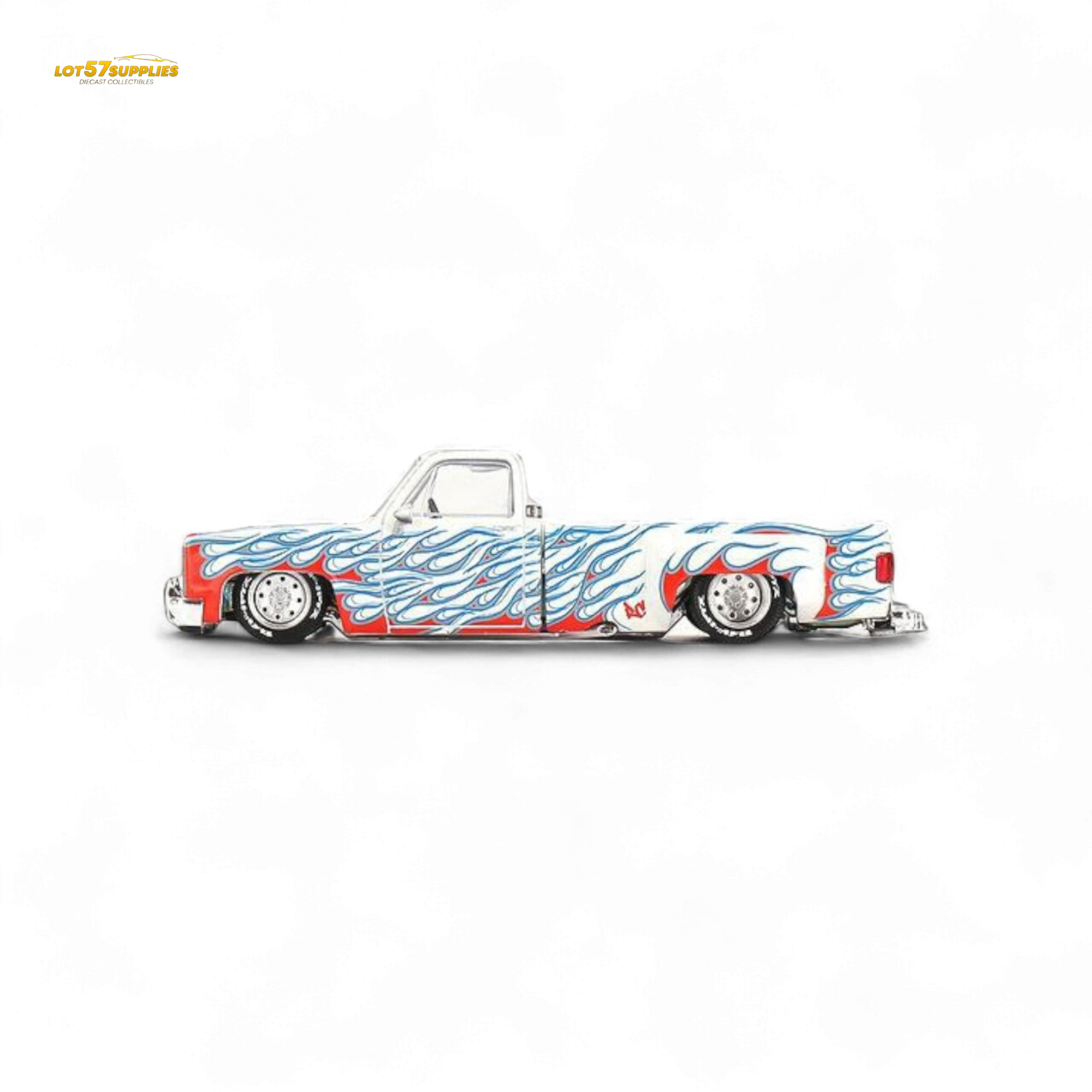Mini GT x Kaido House Chevrolet Silverado DUALLY on Fire V2 1:64 KHMG157