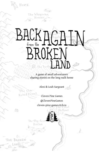 Back Again from the Broken Land - Roleplaying Game