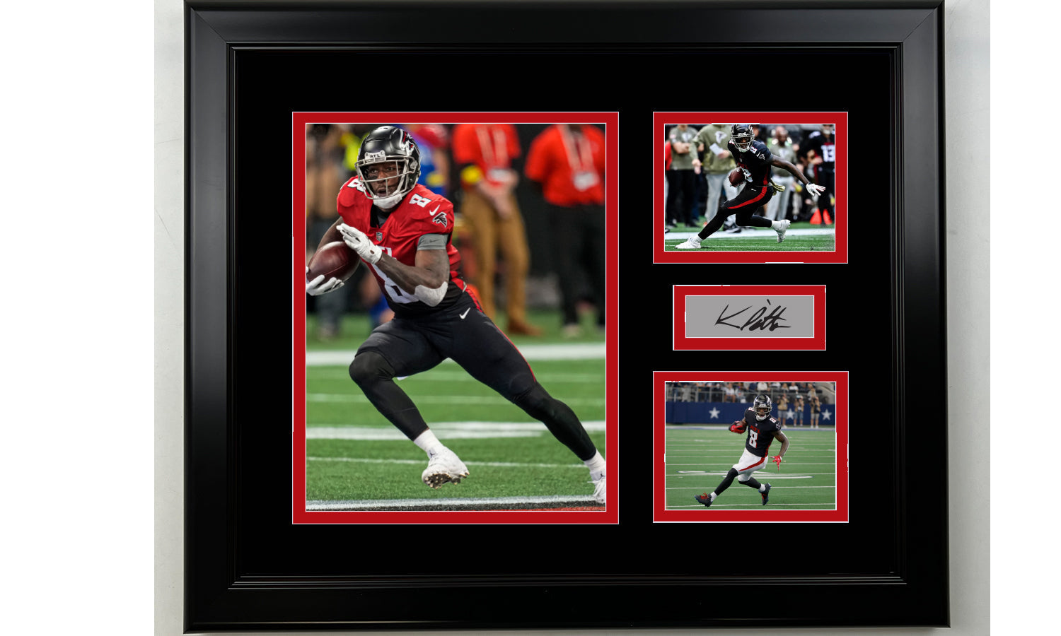 Framed Kyle Pitts Atlanta Falcons Facsimile Laser Engraved Signature Football 14x11 3 Photo Collage