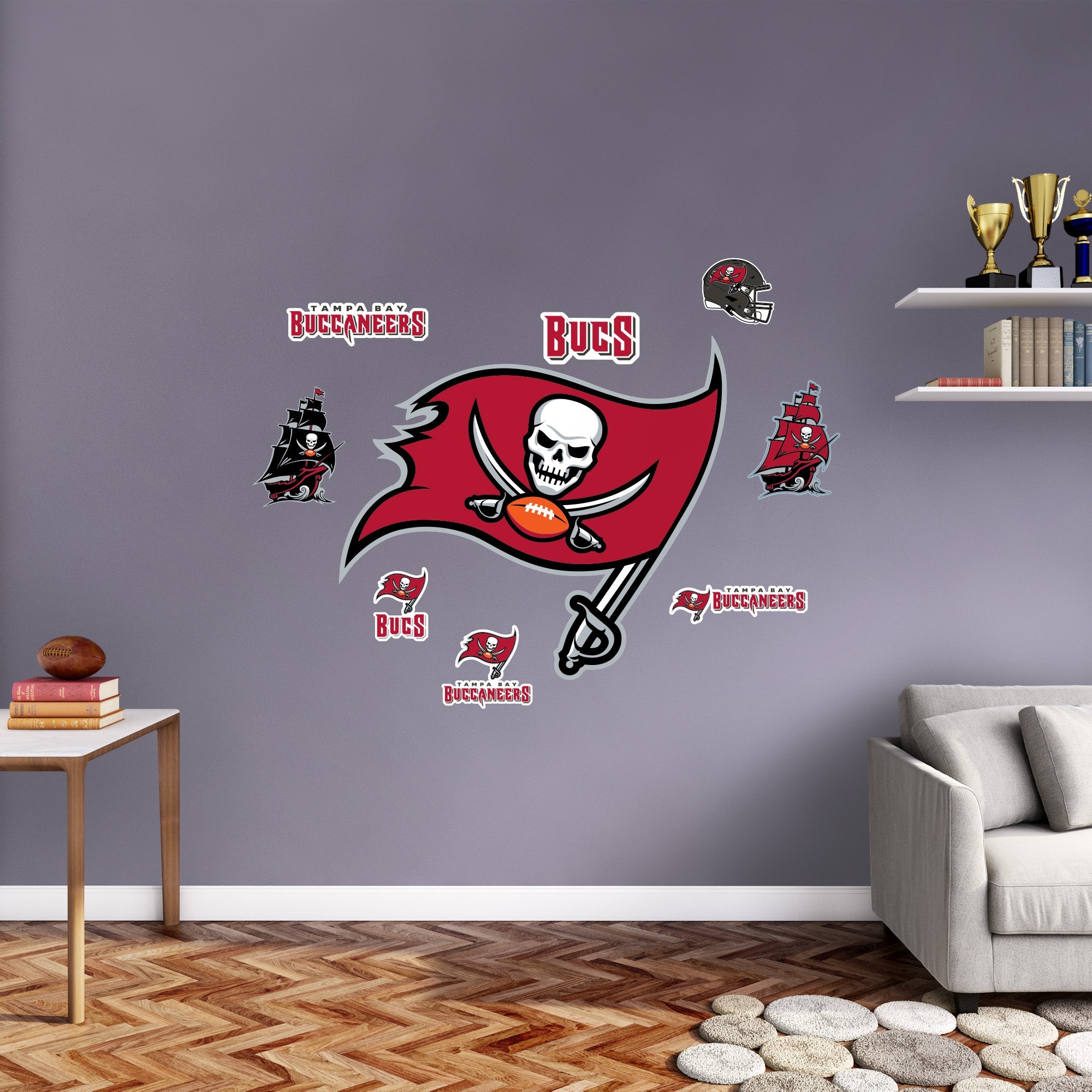 Tampa Bay Buccaneers - RealBig Logo Collection - Official NFL - Reusable Vinyl Wall Decals
