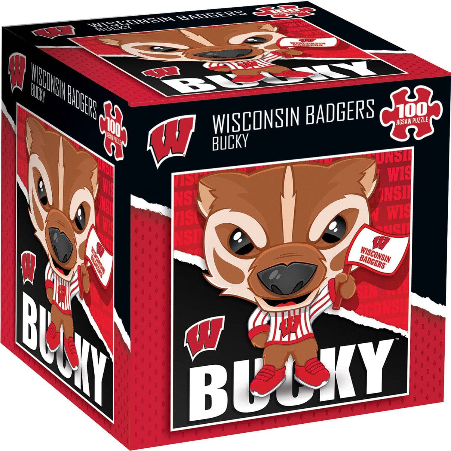 Bucky - Wisconsin Badgers Mascot 100 Piece Jigsaw Puzzle