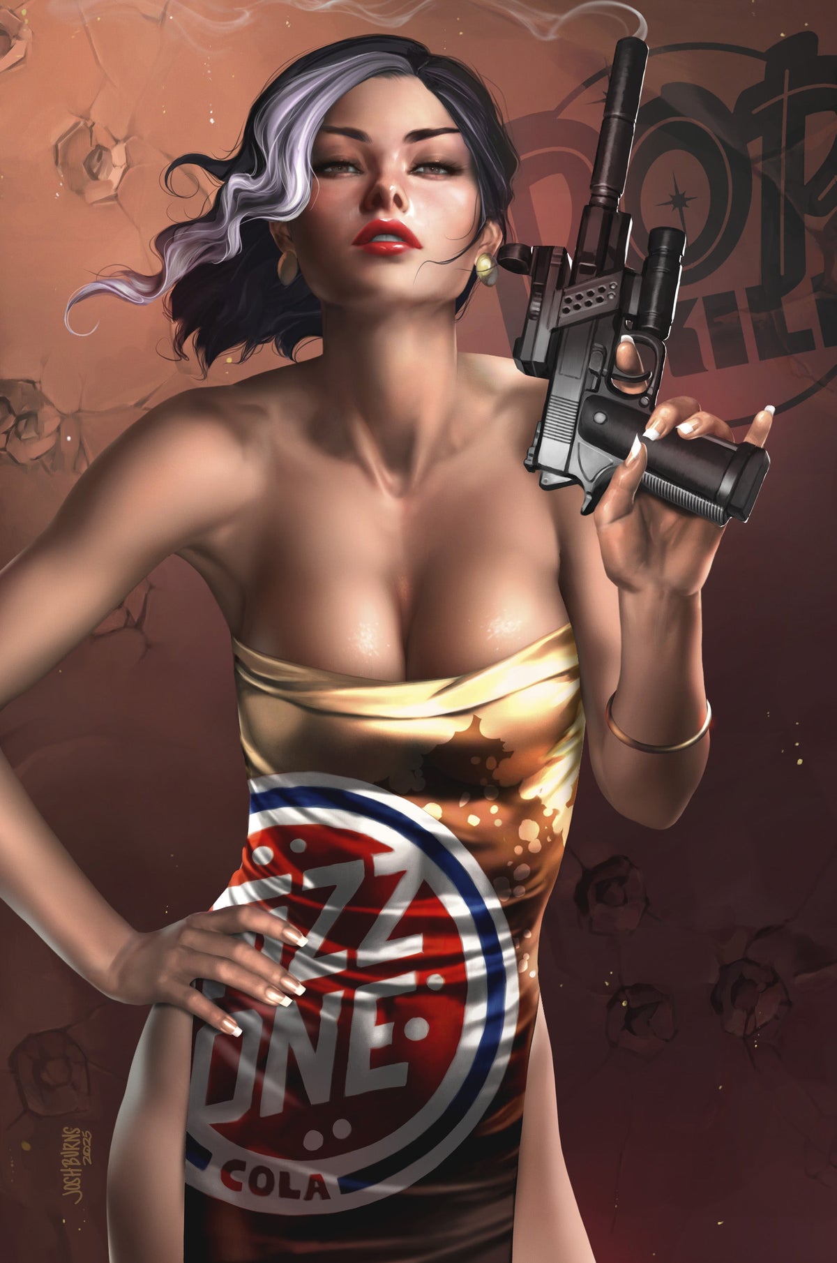 Pop Kill # 3 JOSH BURNS Big Dex Comics MegaCon Exclusive Smoking Gun Virgin Variant