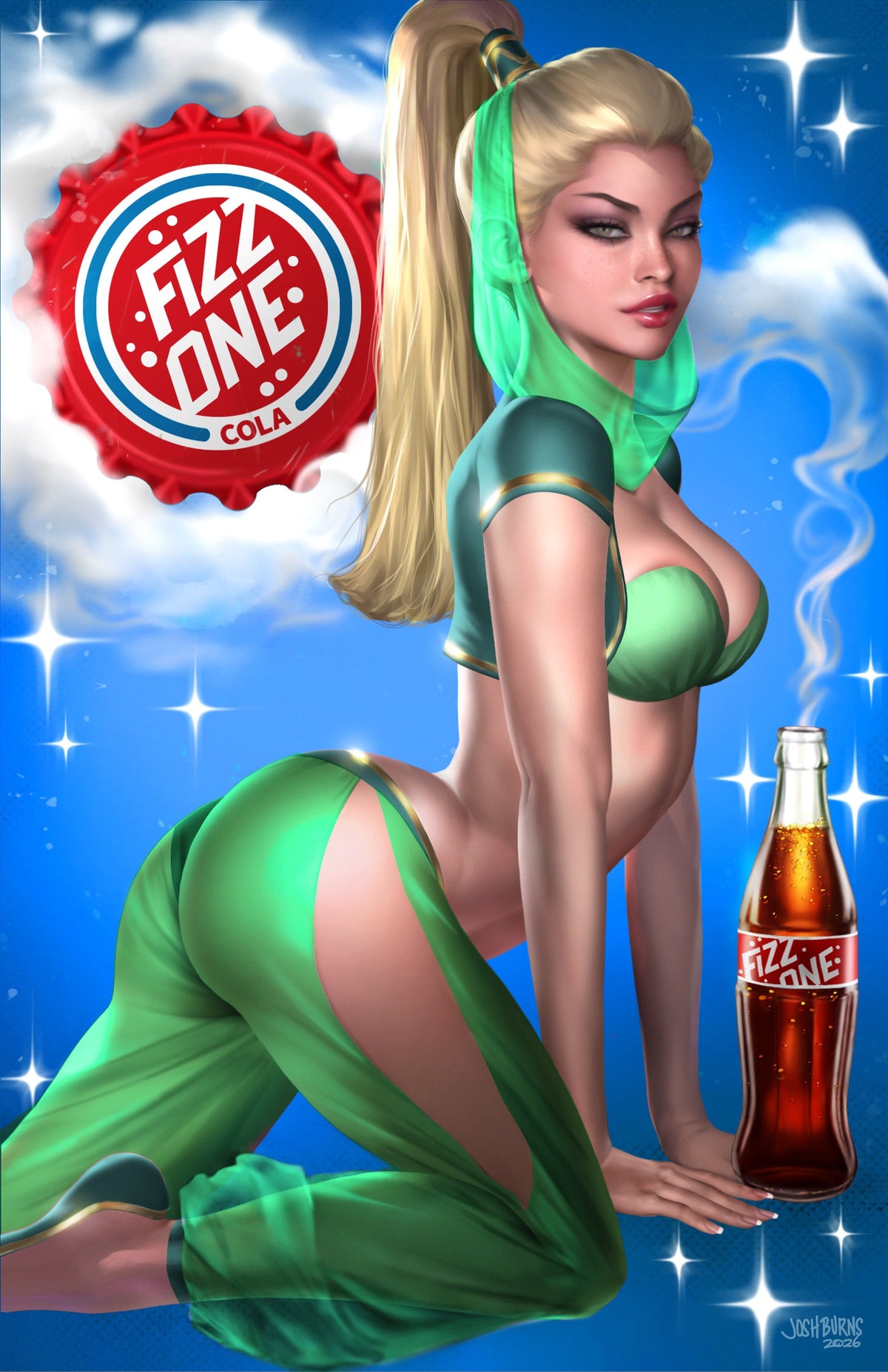 Pop Kill #4 JOSH BURNS HeroesCon Exclusive Emerald Virgin Variant