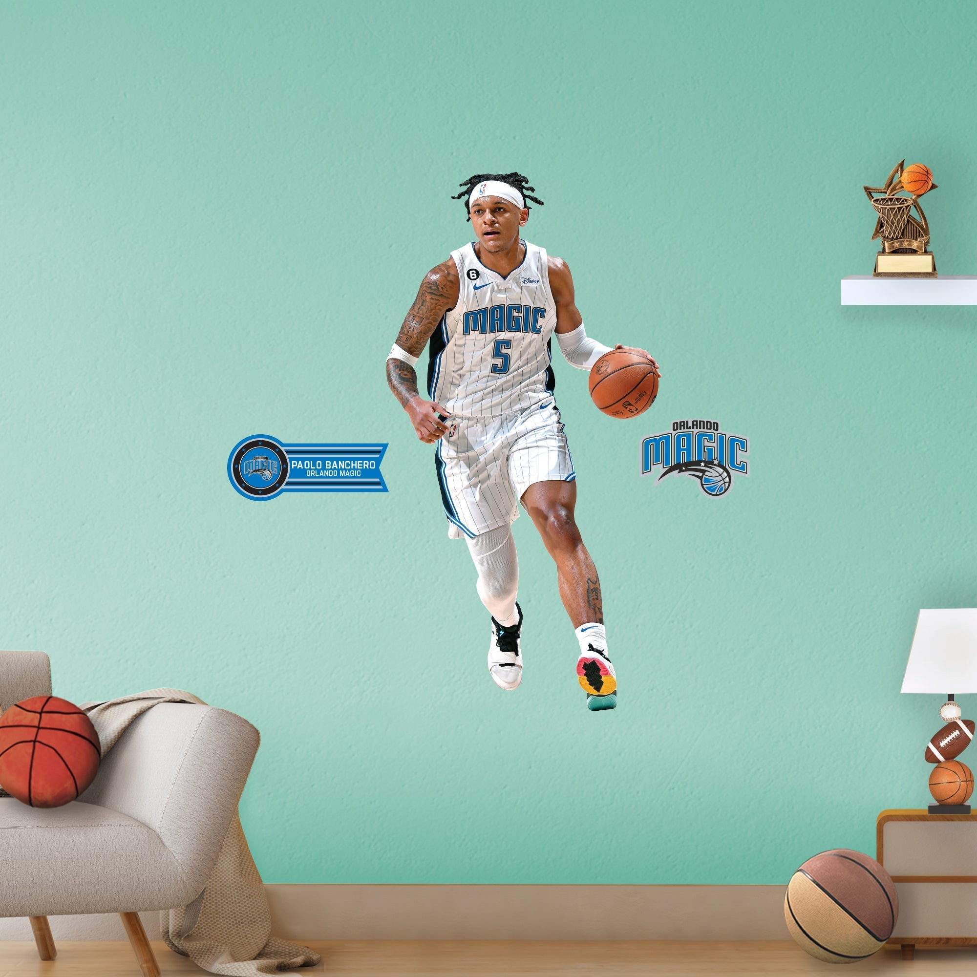 Paolo Banchero - RealBig Collection - Official NBA - Orlando Magic - Reusable Vinyl Wall Decals