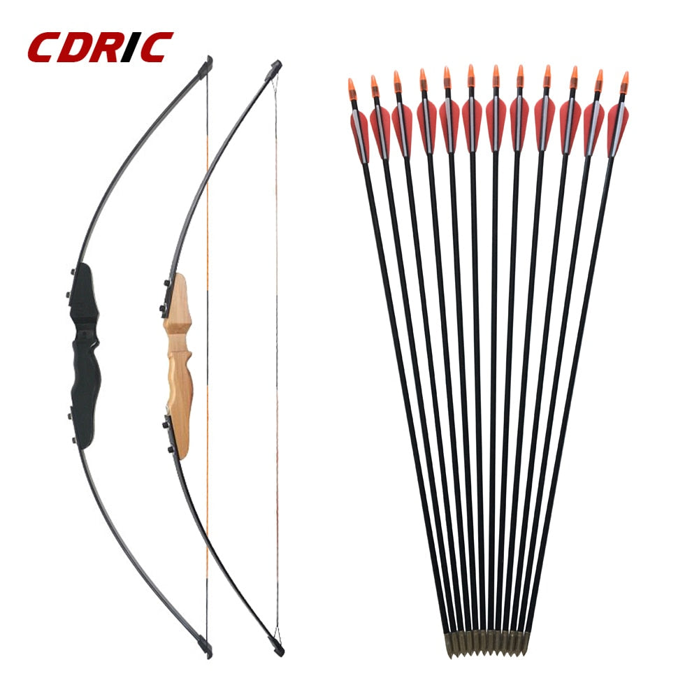 30/40LBS Straight Bow Split 51 Inches Entry Bow With Arrows For Childr