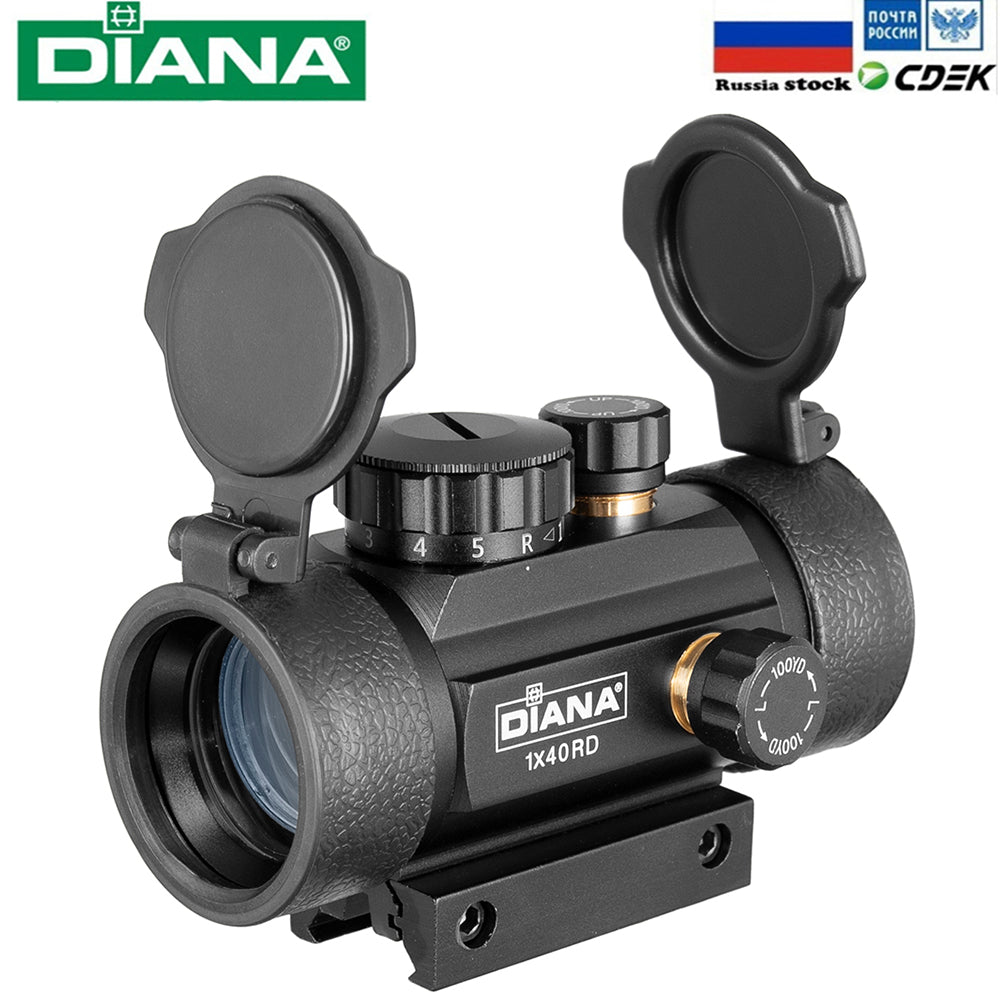 DIANA 1X40 Red Green Dot Sight Scope Tactical Optics Riflescope Fit 11/20mm Rail Rifle Scopes Hunting