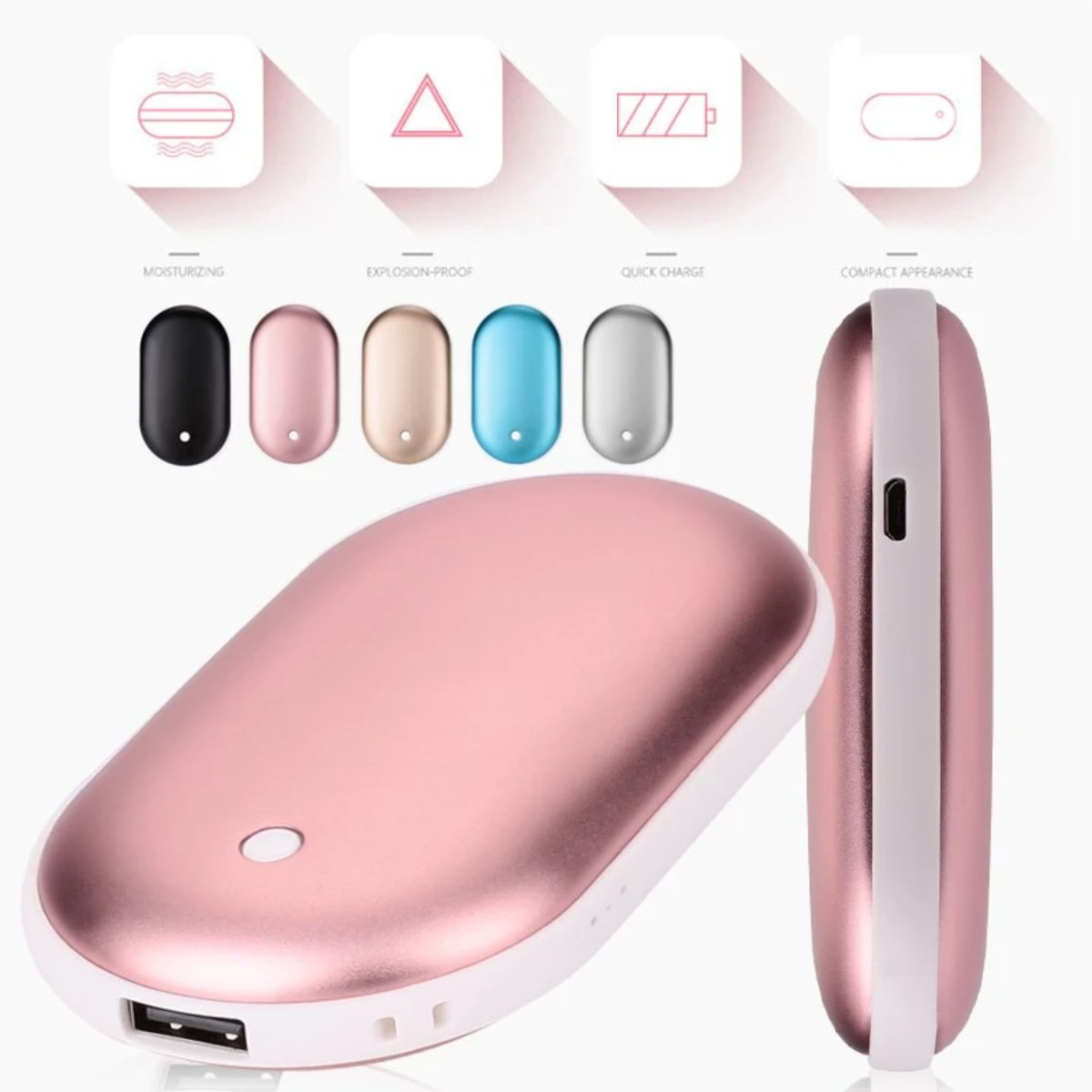 Portable USB Hand Warmer Egg Mobile Phone Battery Bank