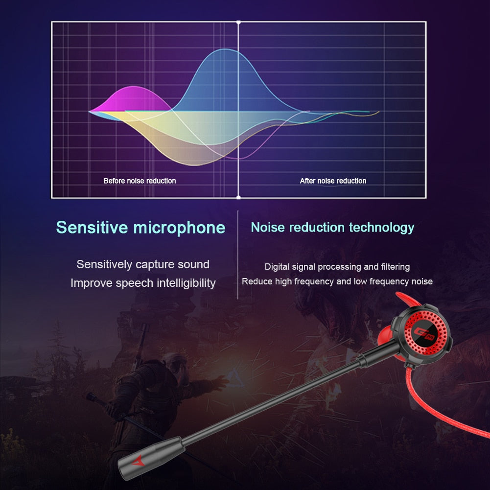 Dragon G2000 3.5mm Gaming Earphones with Extension Microphone