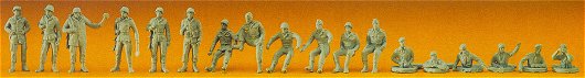 Preiser 16510 HO Unpainted German Armed Forces w/Acc (18) (Kit)