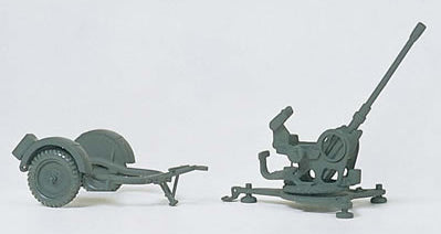 Preiser 16565 HO Unpainted German Reich 2cm Flak 38 Anti-Aircraft Gun w/SdAnh 51