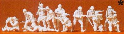 Preiser 72519 1/72 Unpainted US Modern Infantry Fighting (12) (Kit)