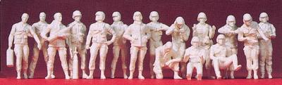 Preiser 72524 1/72 Unpainted US Army Tank Crew 2000 (16) (Kit)