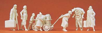Preiser 72531 1/72 Unpainted Refugees (7) (Kit)