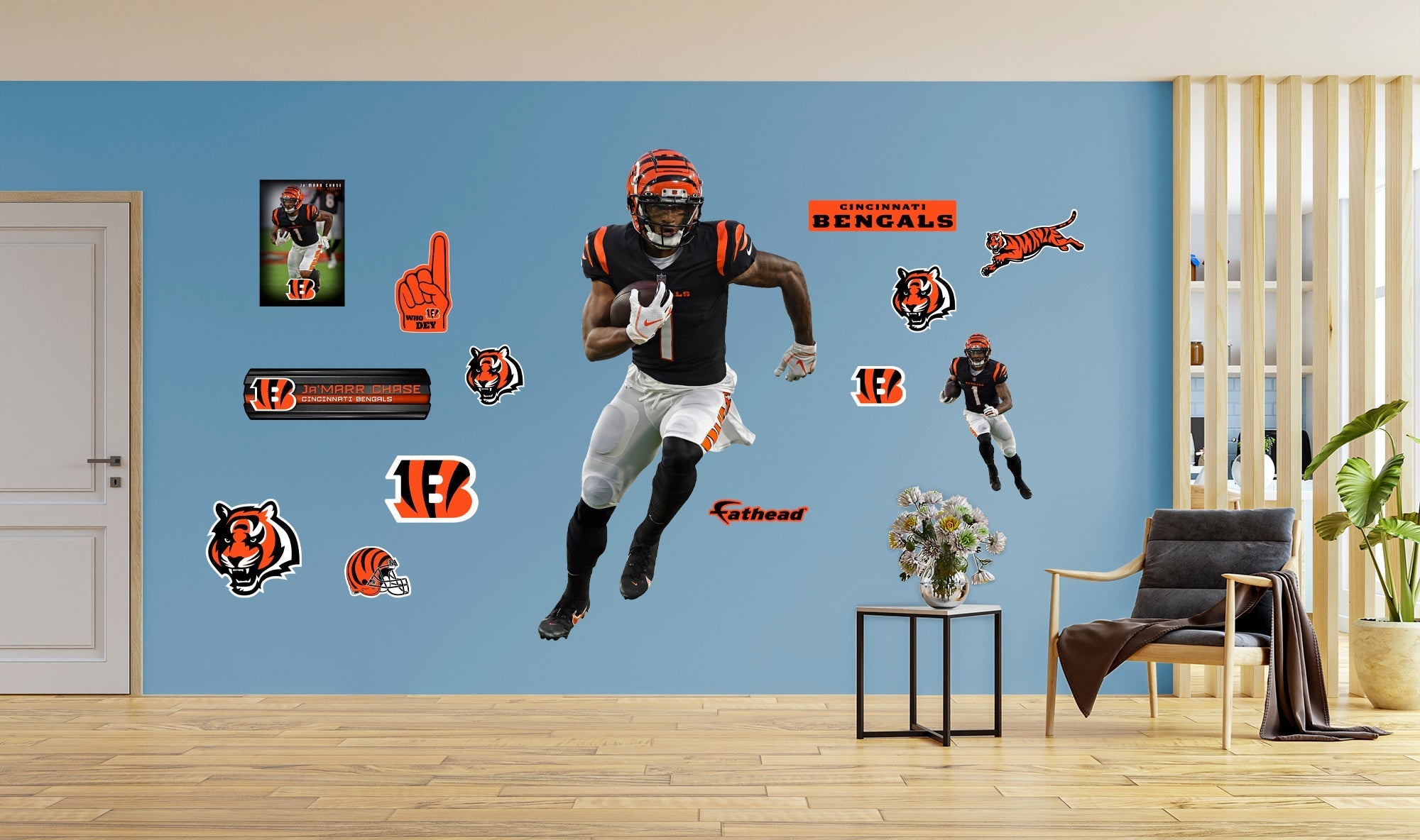 Ja'Marr Chase - RealBig Collection - Official NFL - Cincinnati Bengals - Reusable Vinyl Wall Decals #1