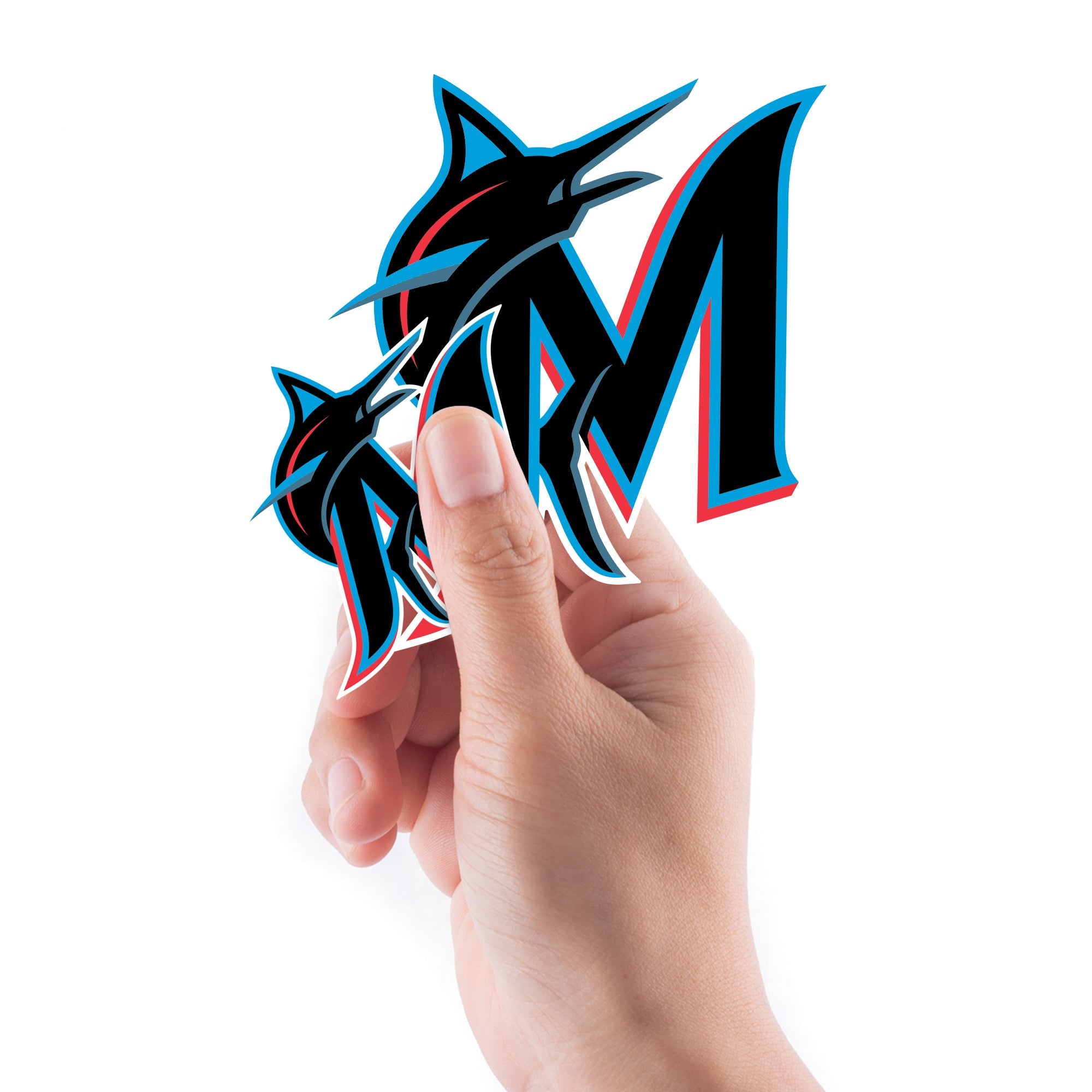 Miami Marlins - 5 Logo Minis (Mixed Sizes) - Official MLB - Reusable Vinyl Decals