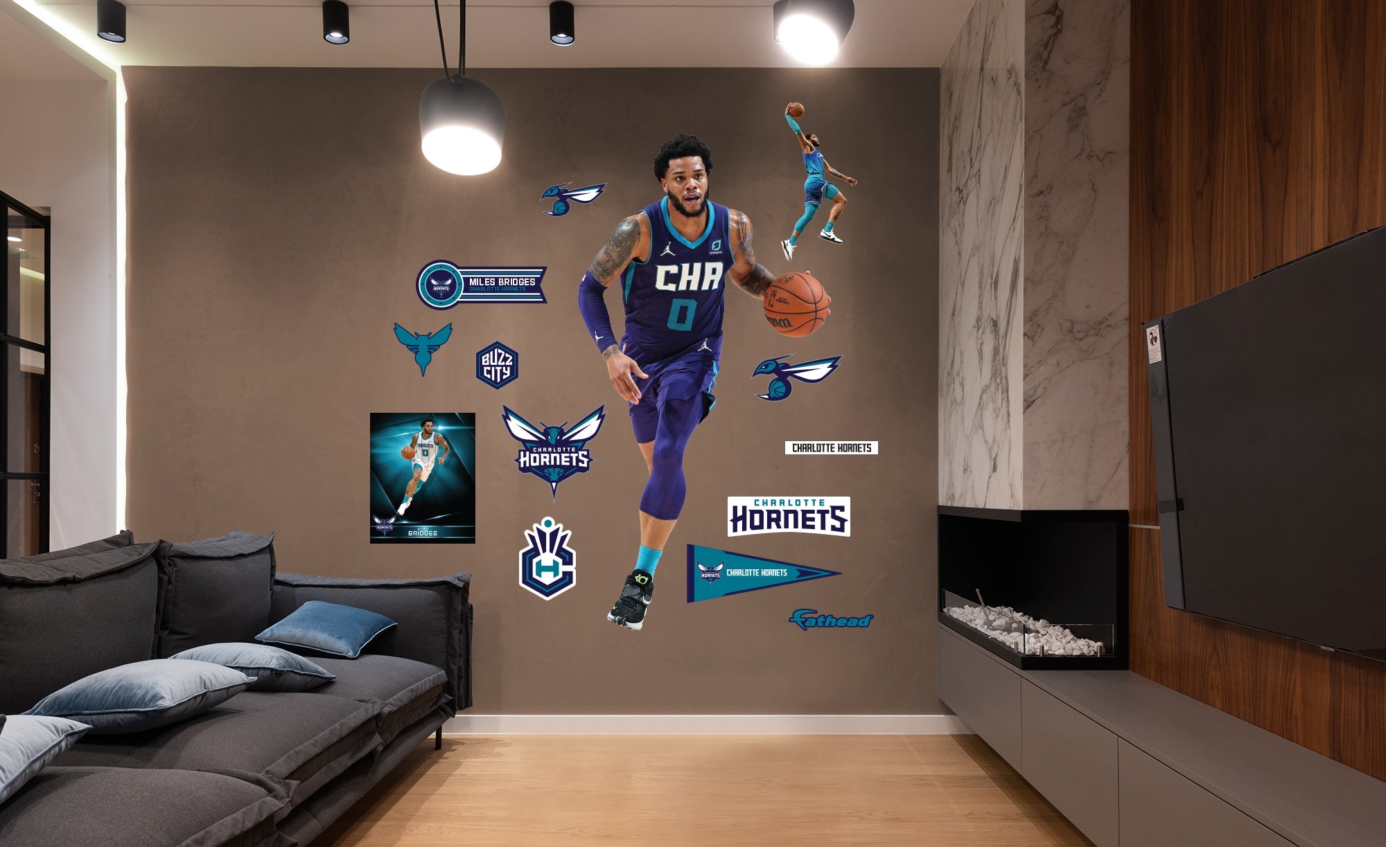 Miles Bridges - RealBig Collection - Official NBA - Charlotte Hornets - Reusable Vinyl Wall Decals #2