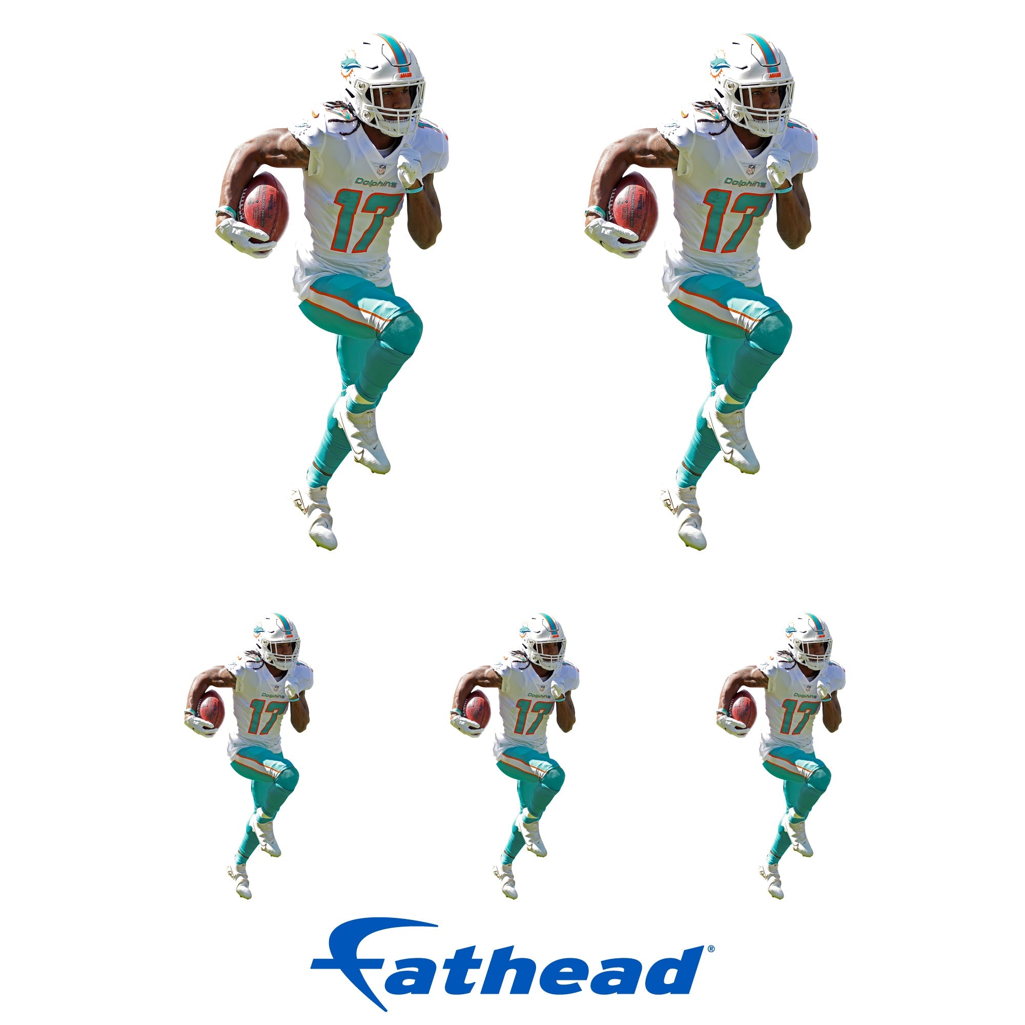 Jaylen Waddle - 5 Minis (Mixed Sizes) - Official NFL - Miami Dolphins - Reusable Vinyl Decals