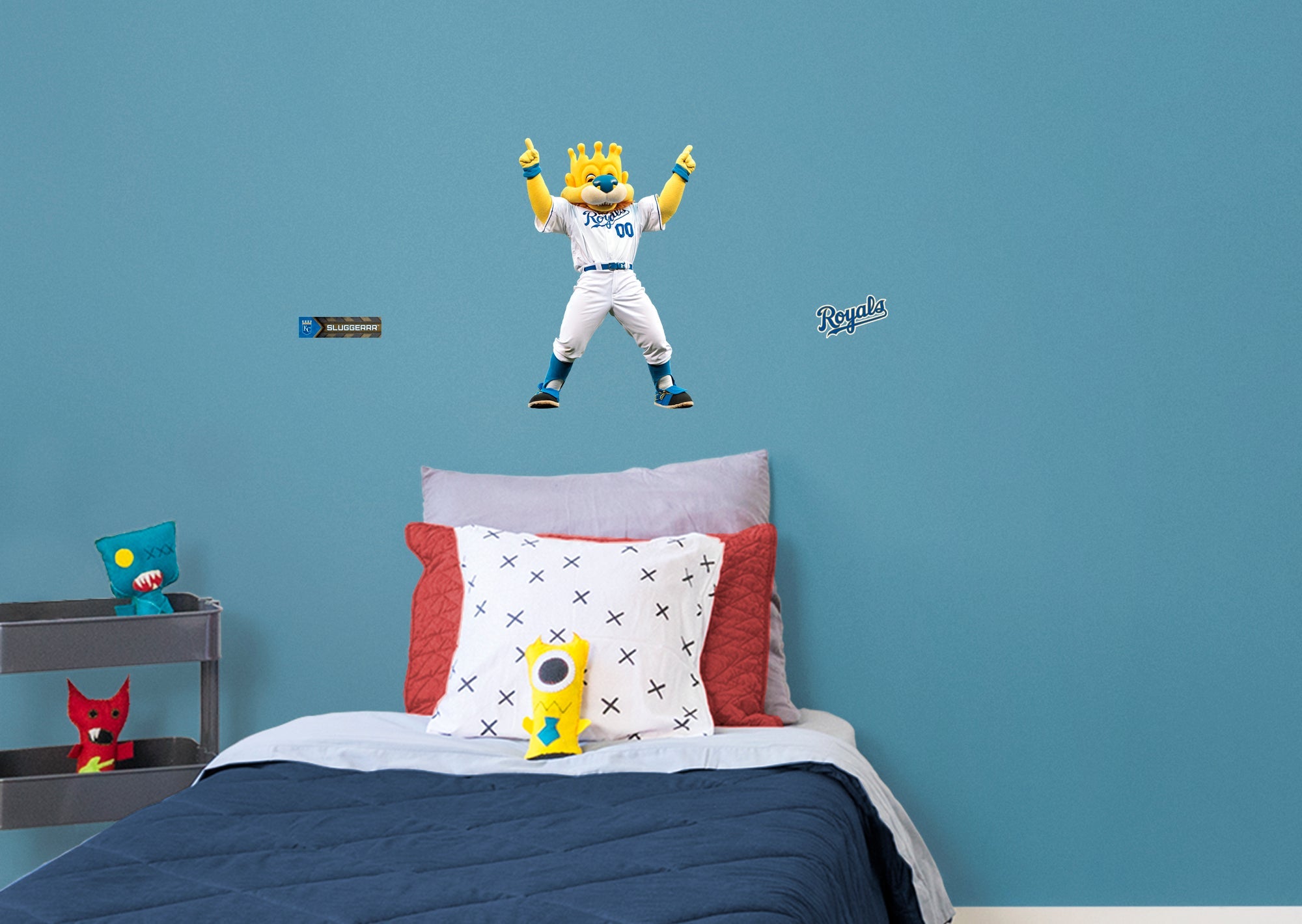 Sluggerrr Mascot - RealBig Collection - Official MLB - Kansas City Royals - Reusable Vinyl Wall Decals
