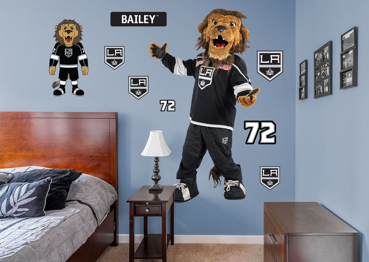 Bailey Mascot - RealBig Collection - Official NHL - Los Angeles Kings - Reusable Vinyl Wall Decals