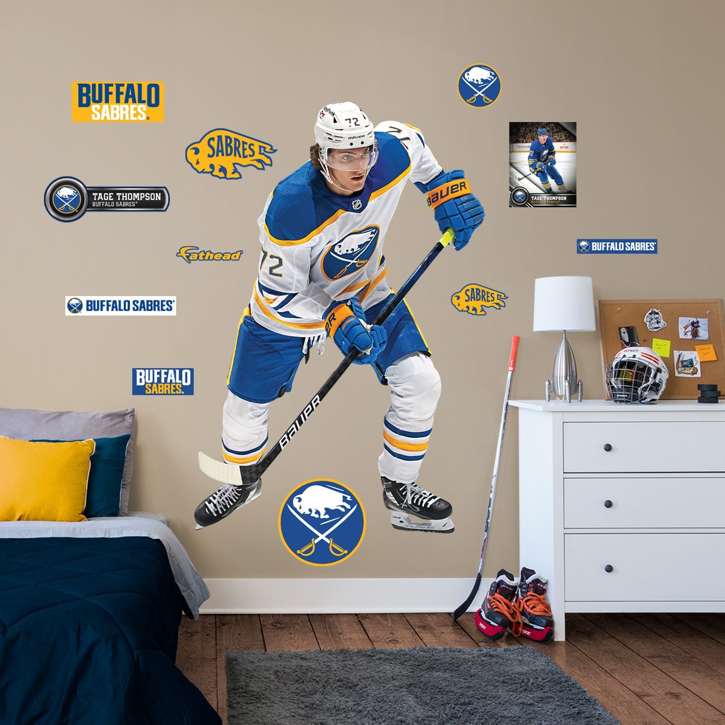 Tage Thompson - RealBig Collection - Official NHL - Buffalo Sabres - Reusable Vinyl Wall Decals