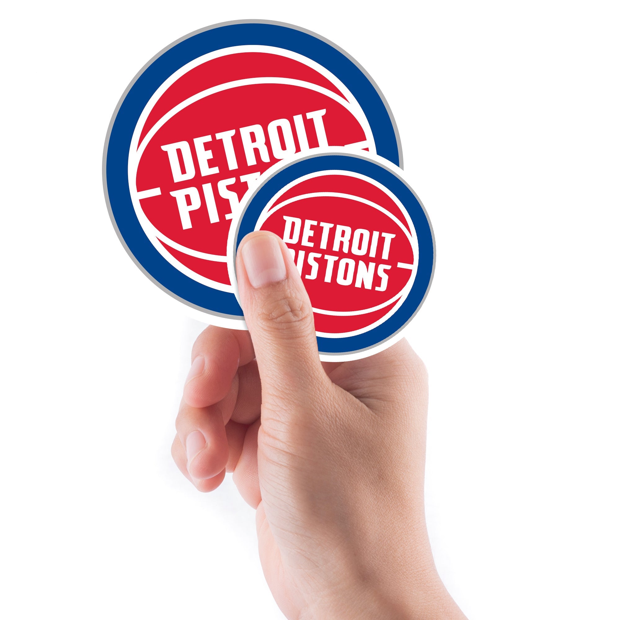 Detroit Pistons - 5 Logo Minis (Mixed Sizes) - Official NBA - Reusable Vinyl Decals