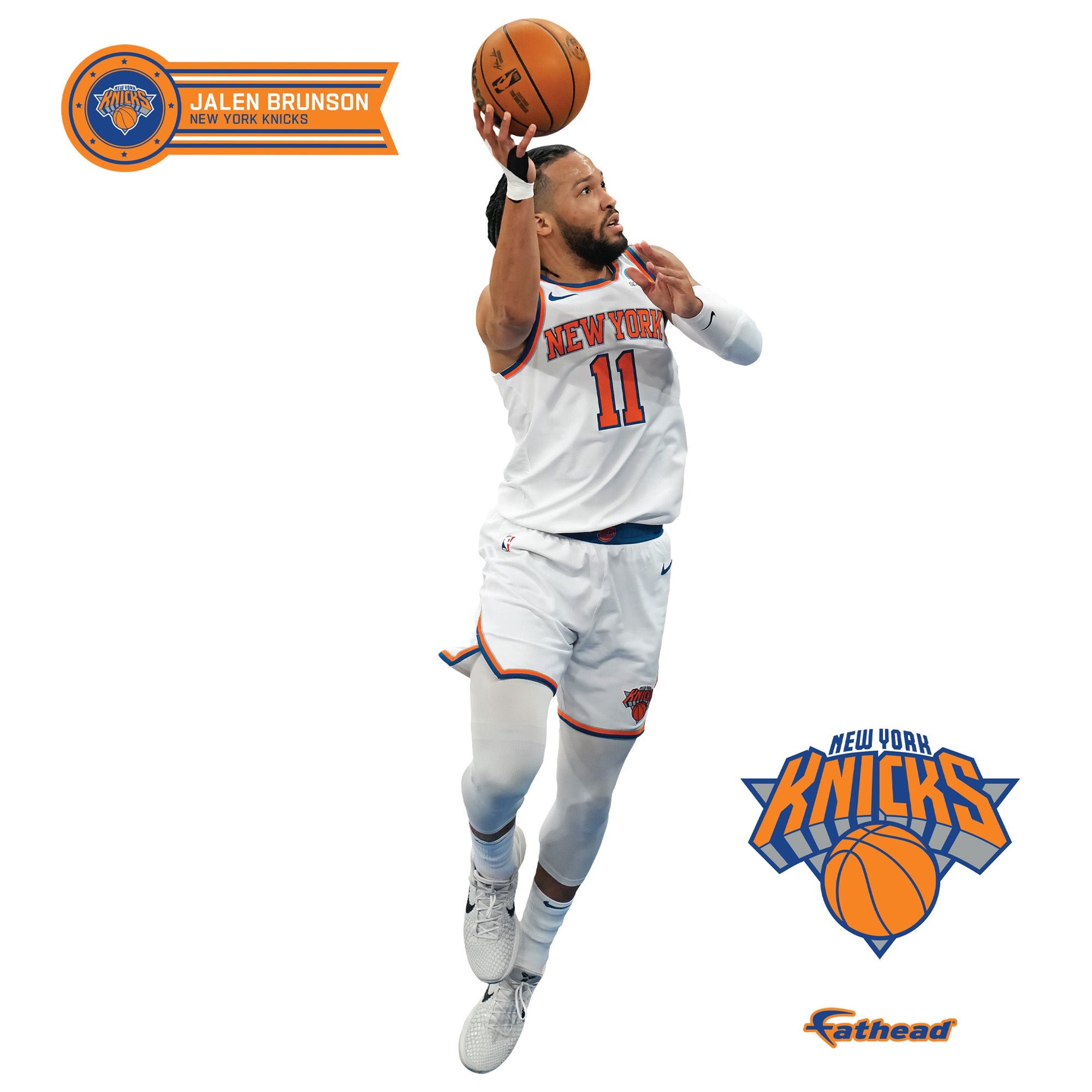 Jalen Brunson Floater - RealBig Collection - Official NBA - New York Knicks - Reusable Vinyl Wall Decals